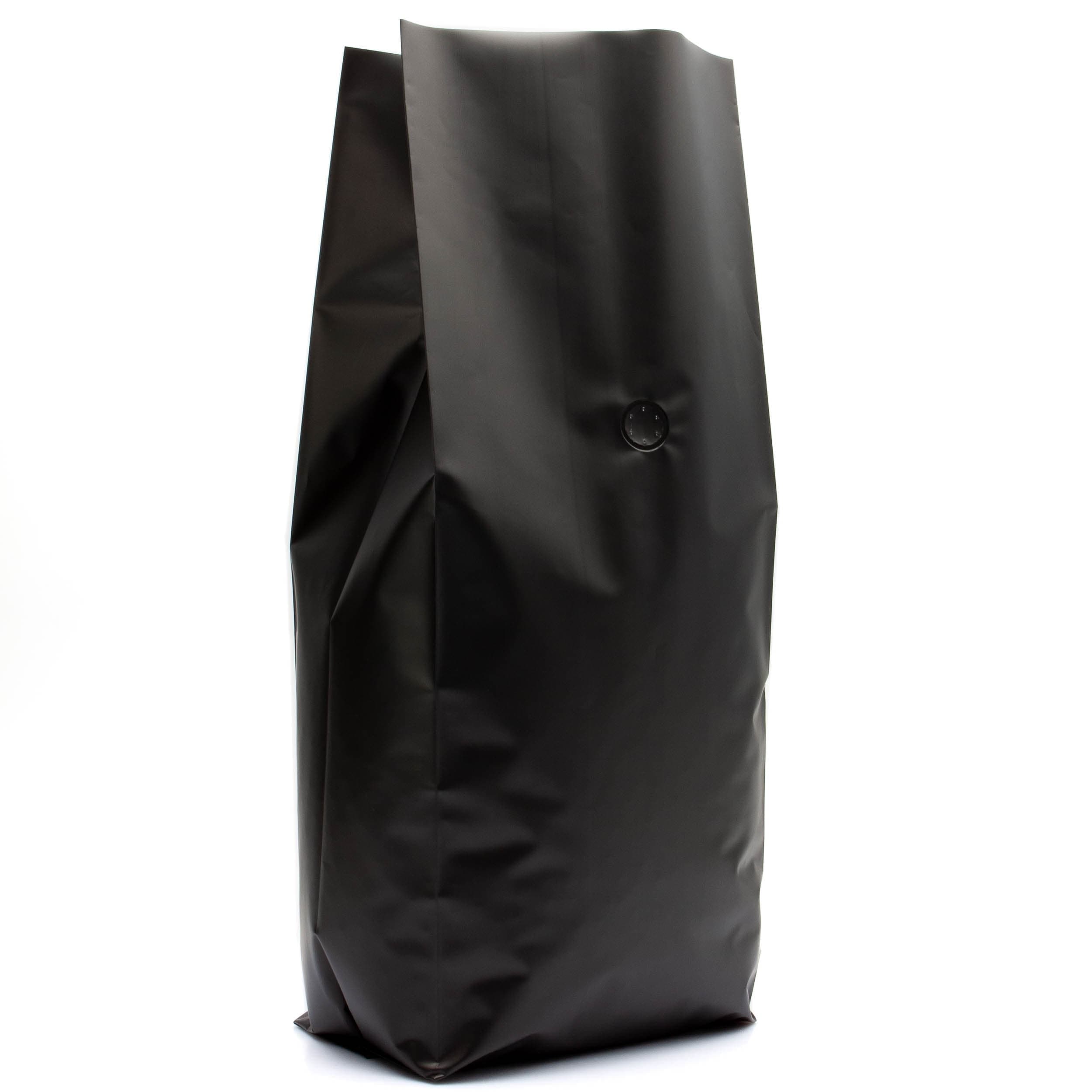 Pack of 50 (Bulk Discount Pricing) / Black Bag King 5 lb. Side Gusset Coffee Bag with Degassing Valve