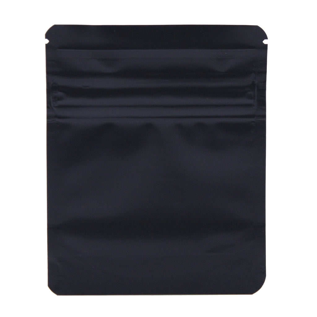 Pack of 50 (Bulk Discount Pricing) / Black / Clear Bag King Child-Resistant Clear Front Wide Mouth Mylar Bag | 1/8th oz