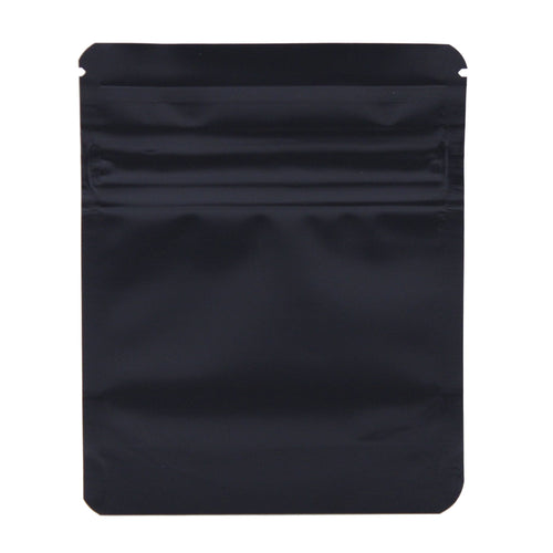Pack of 50 (Bulk Discount Pricing) / Black / Clear Bag King Child-Resistant Clear Front Wide Mouth Mylar Bag | 1/8th oz