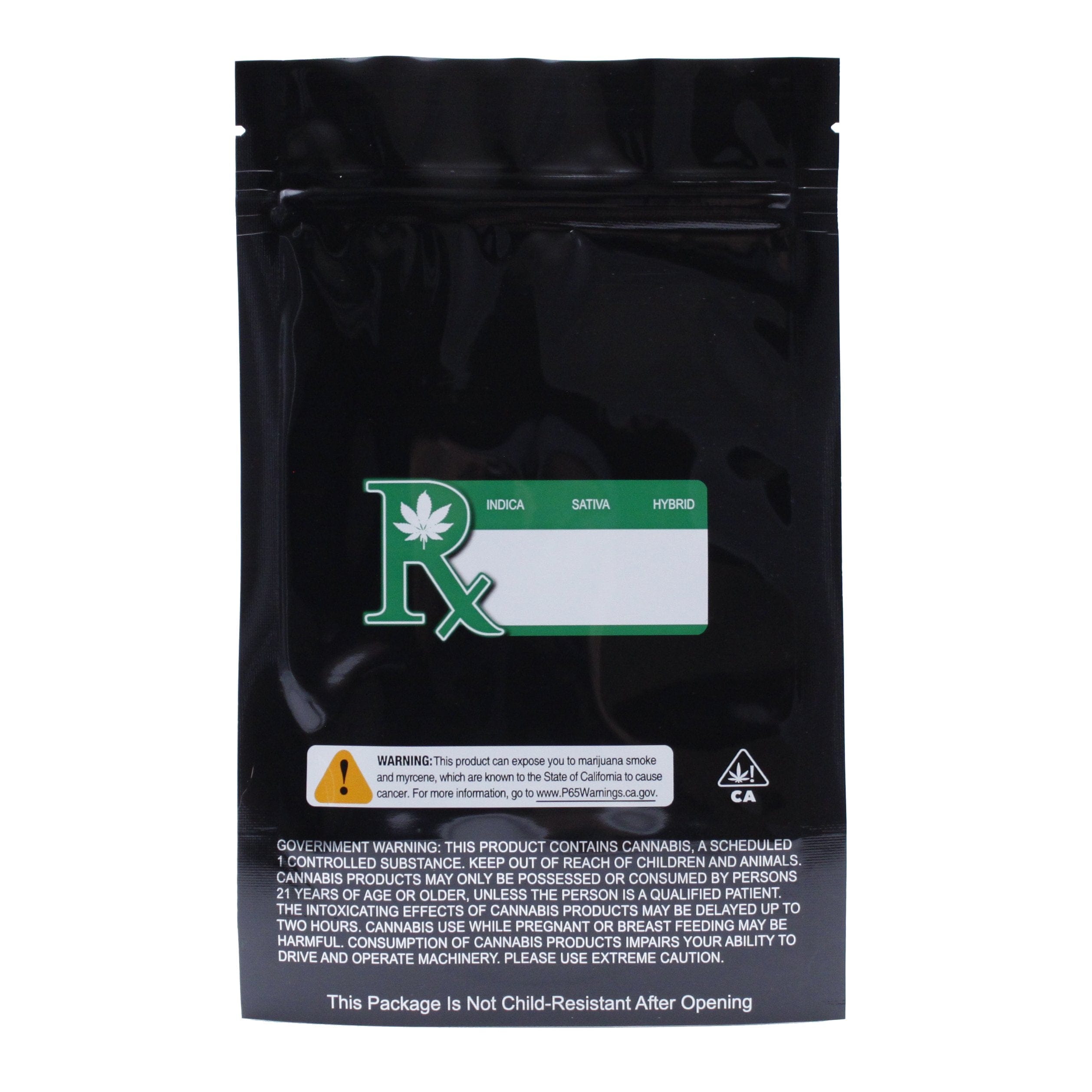 Pack of 50 (Bulk Discount Pricing) / Black / Clear Smell Proof Bag (1/2 oz to 1 oz)