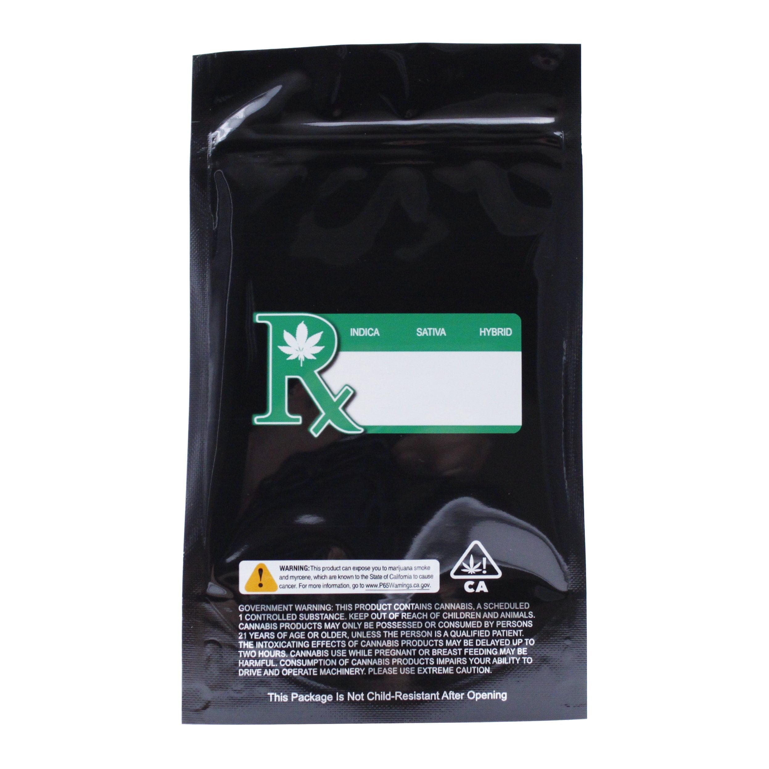 Pack of 50 (Bulk Discount Pricing) / Black / Clear Smell Proof Bag (1/4th oz)