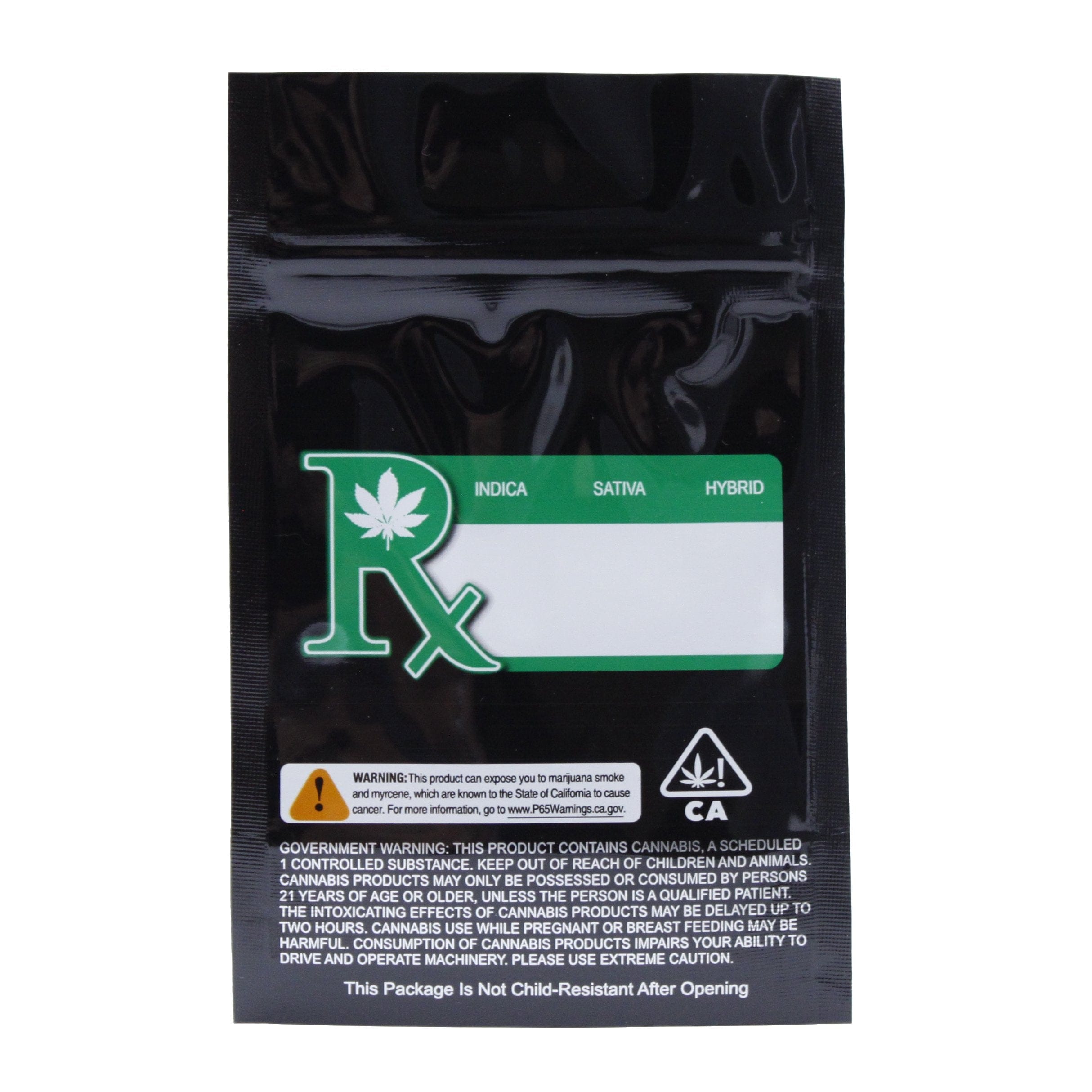 Pack of 50 (Bulk Discount Pricing) / Black / Clear Smell Proof Bag (1/8th oz)