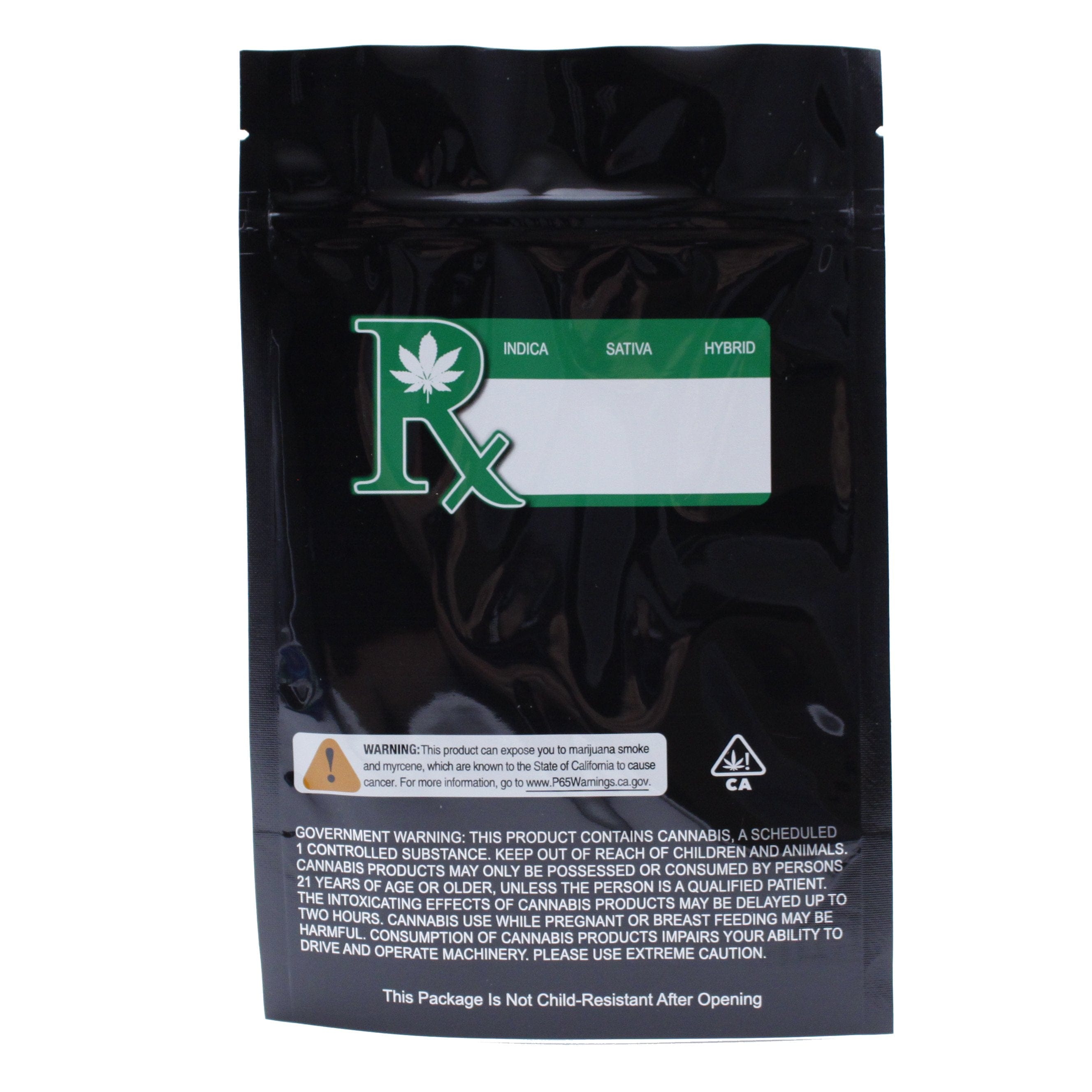 Pack of 50 (Bulk Discount Pricing) / Black / Clear Smell Proof Mylar Bag (1 oz)