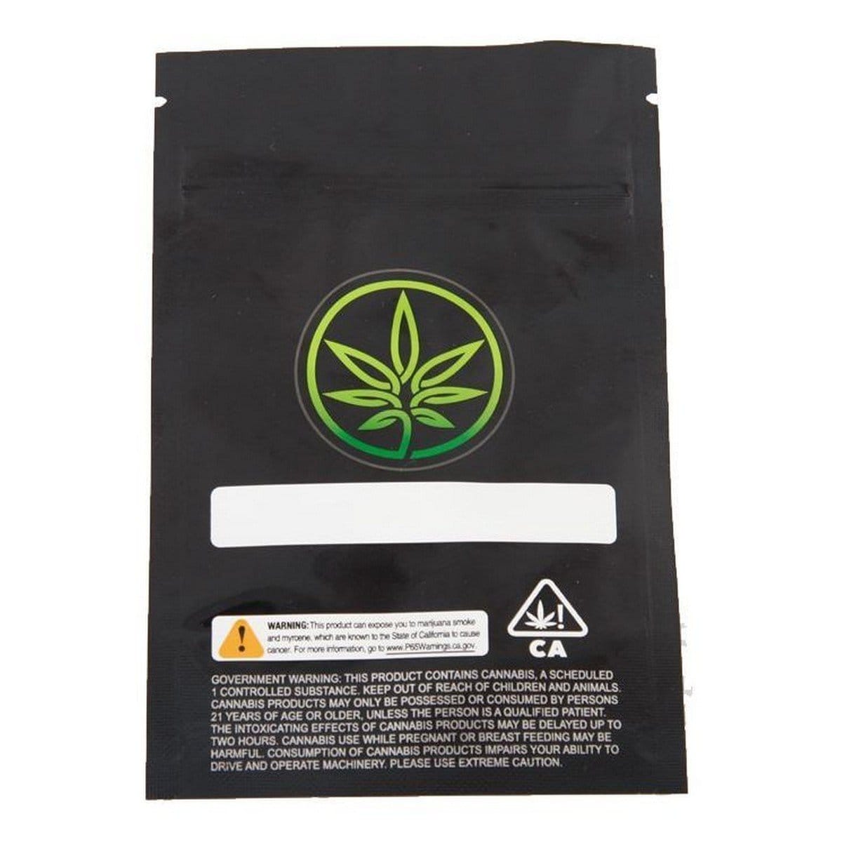 Pack of 50 (Bulk Discount Pricing) / Black Leaf / Clear Smell Proof Bag (1/8th oz)