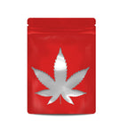 Pack of 50 (Bulk Discount Pricing) / Blood Orange Bag King Clear Leaf Mylar Bag (1/8th to 1/4th oz)