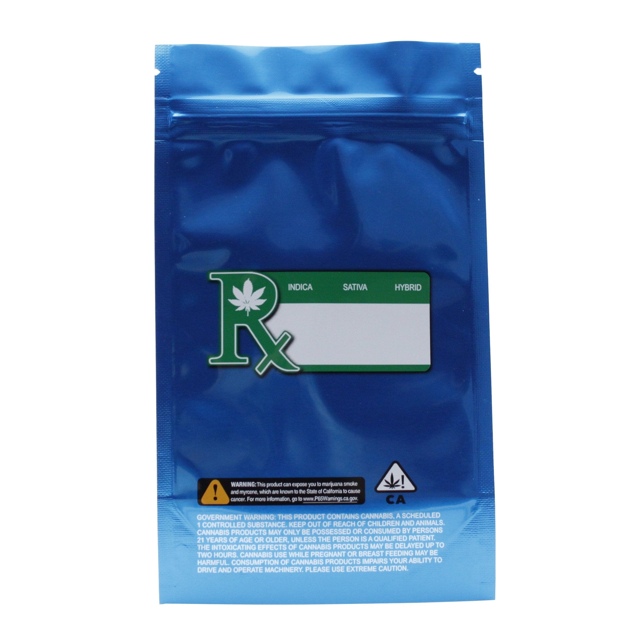 Pack of 50 (Bulk Discount Pricing) / Blue / Clear Smell Proof Bag (1/4th oz)