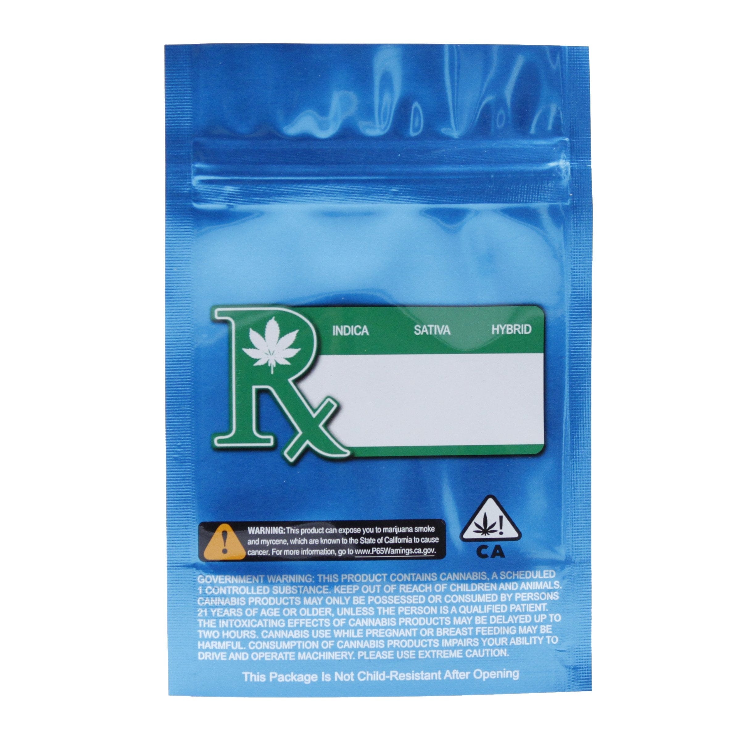 Pack of 50 (Bulk Discount Pricing) / Blue / Clear Smell Proof Bag (1/8th oz)