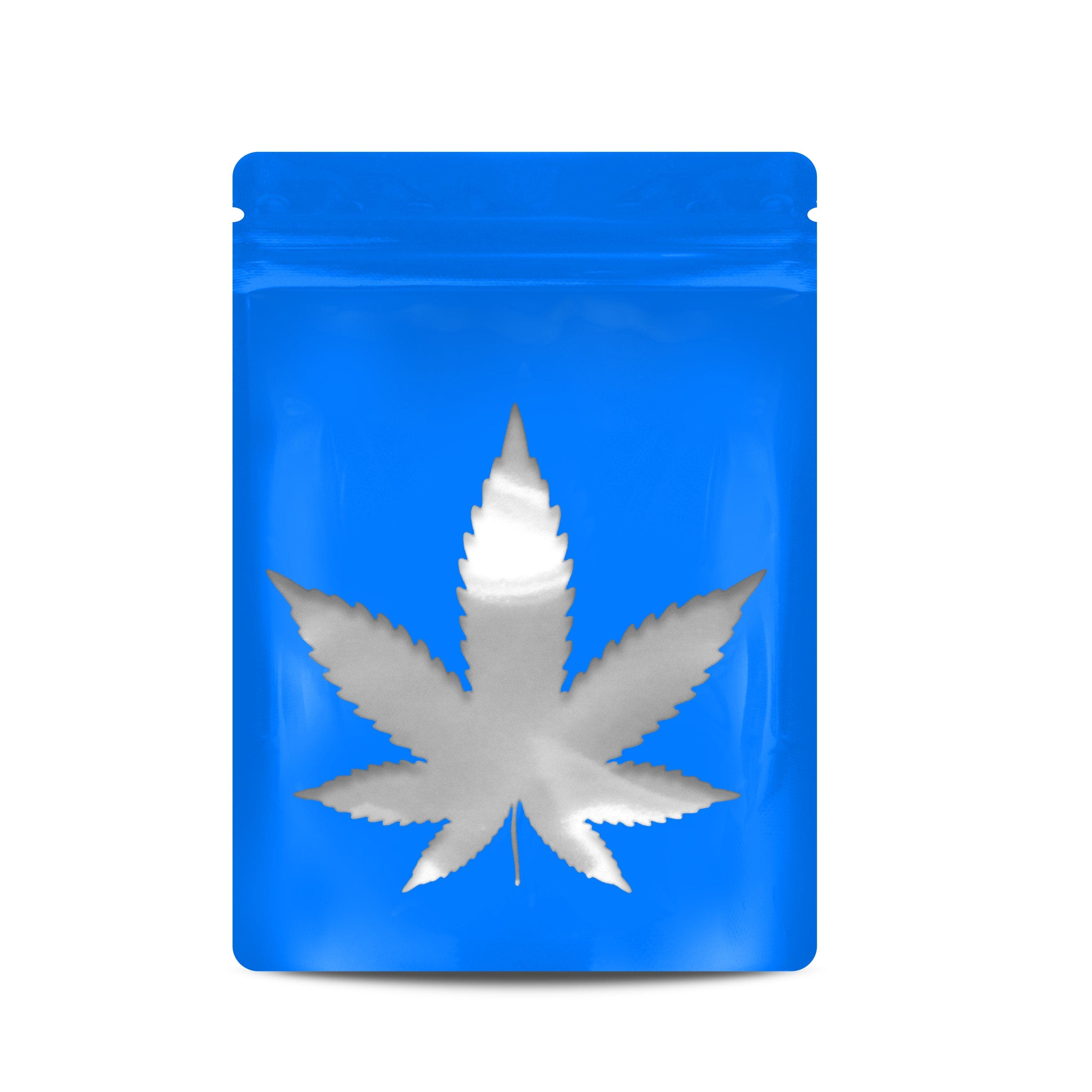 Pack of 50 (Bulk Discount Pricing) / Blue Dream Bag King Clear Leaf Mylar Bag (1/8th to 1/4th oz)