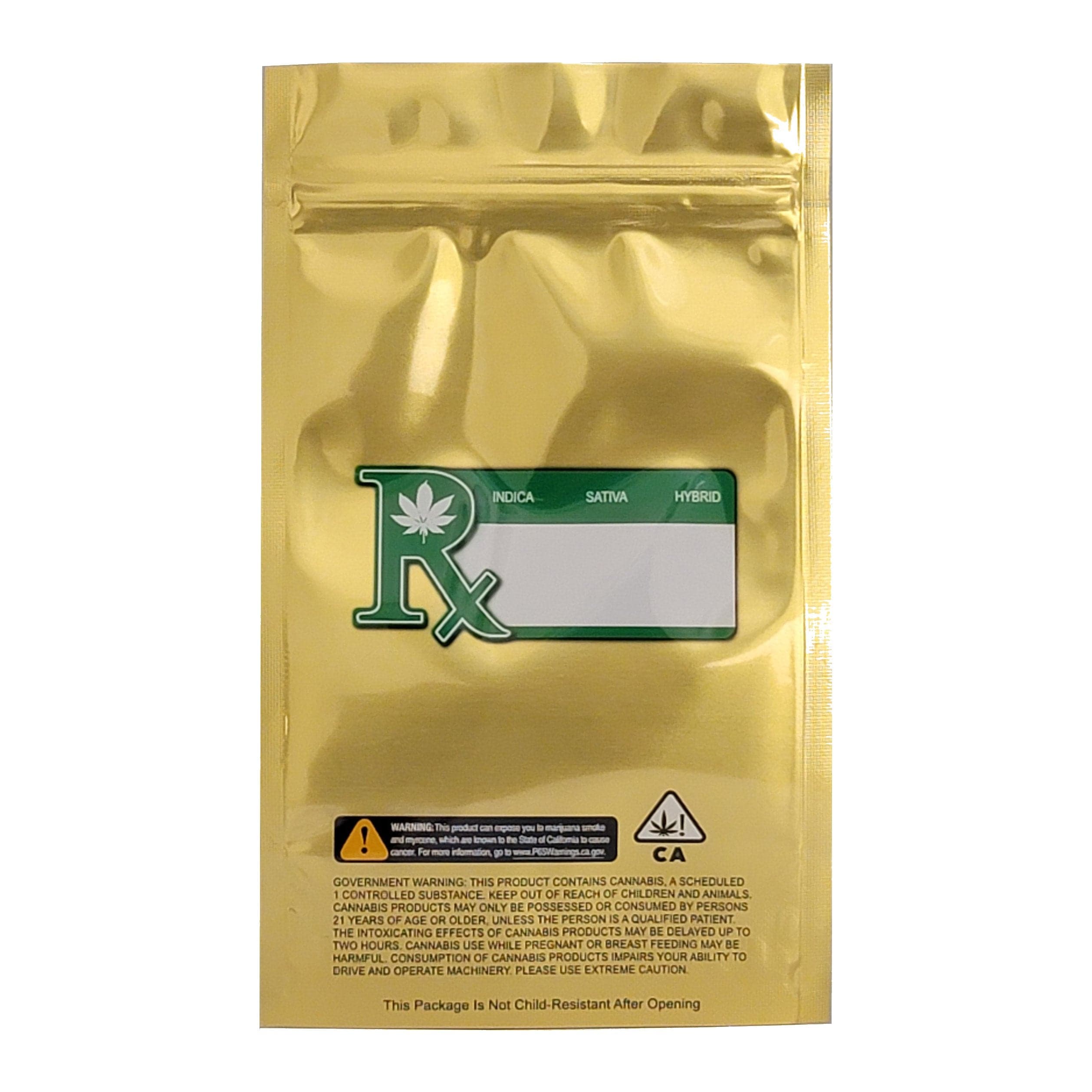 Pack of 50 (Bulk Discount Pricing) / Gold / Clear Smell Proof Bag (1/4th oz)