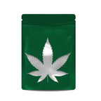 Pack of 50 (Bulk Discount Pricing) / Green Bud Bag King Clear Leaf Mylar Bag (1/8th to 1/4th oz)