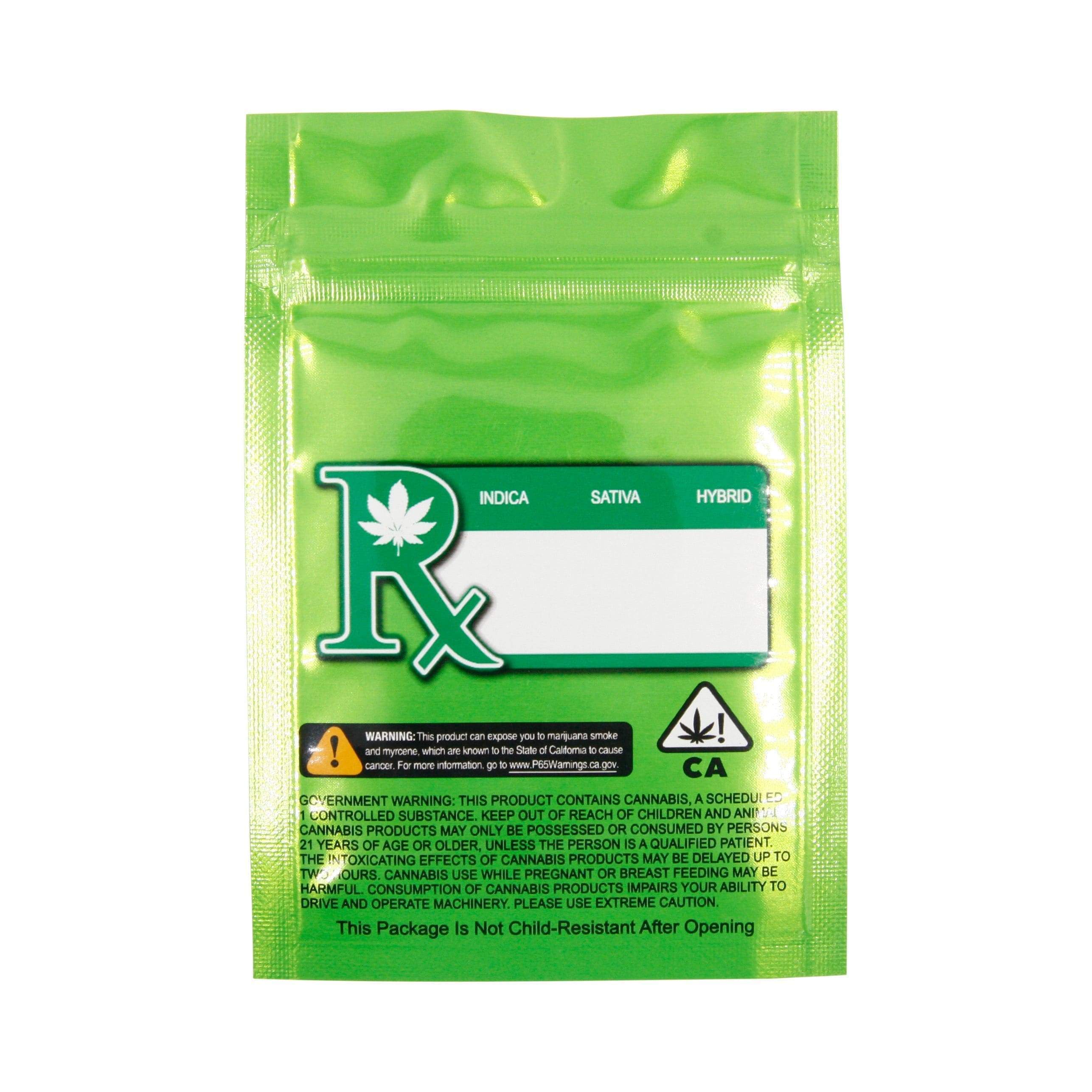Pack of 50 (Bulk Discount Pricing) / Green / Clear Smell Proof Bag (1 gram)