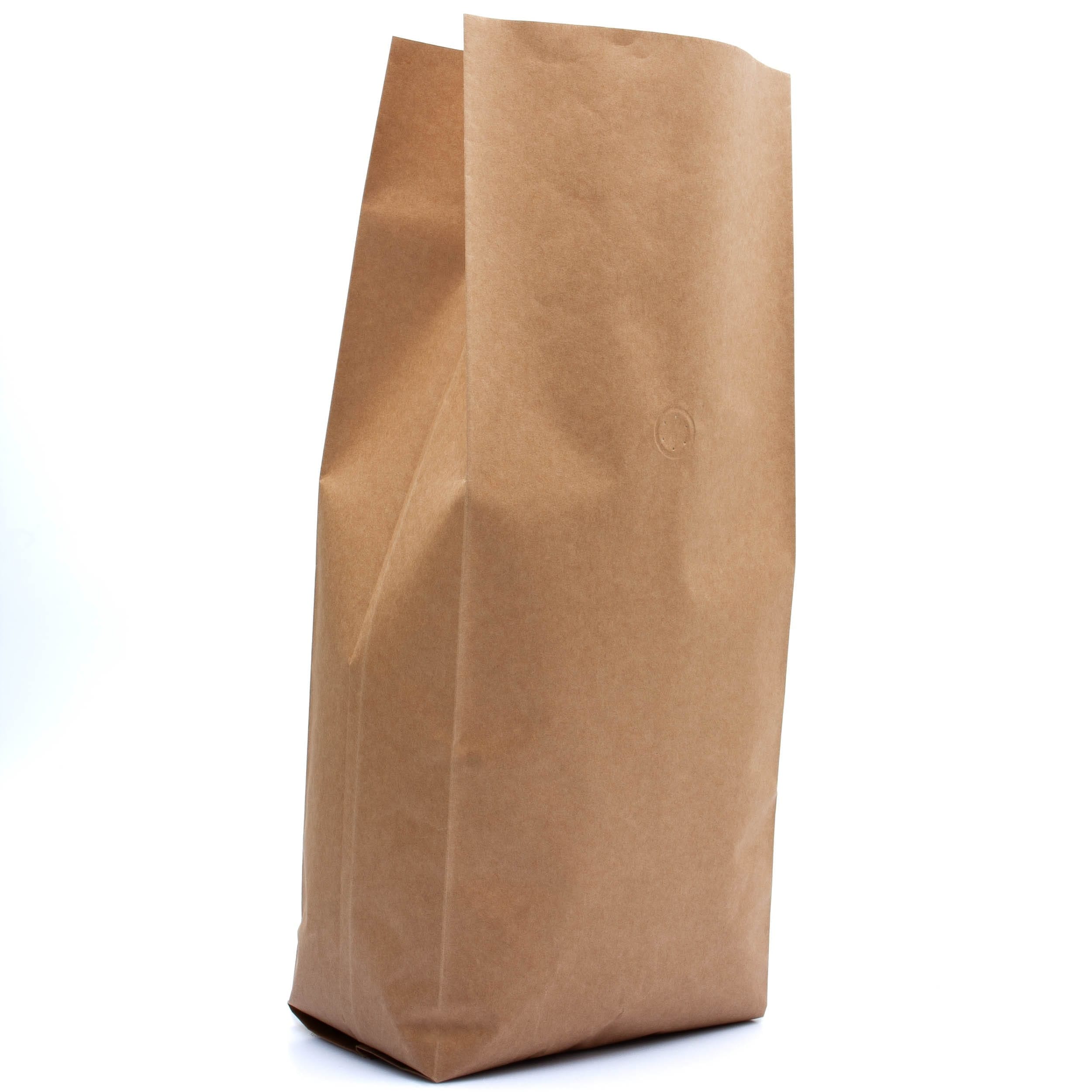 Pack of 50 (Bulk Discount Pricing) / Kraft Bag King 5 lb. Side Gusset Coffee Bag with Degassing Valve