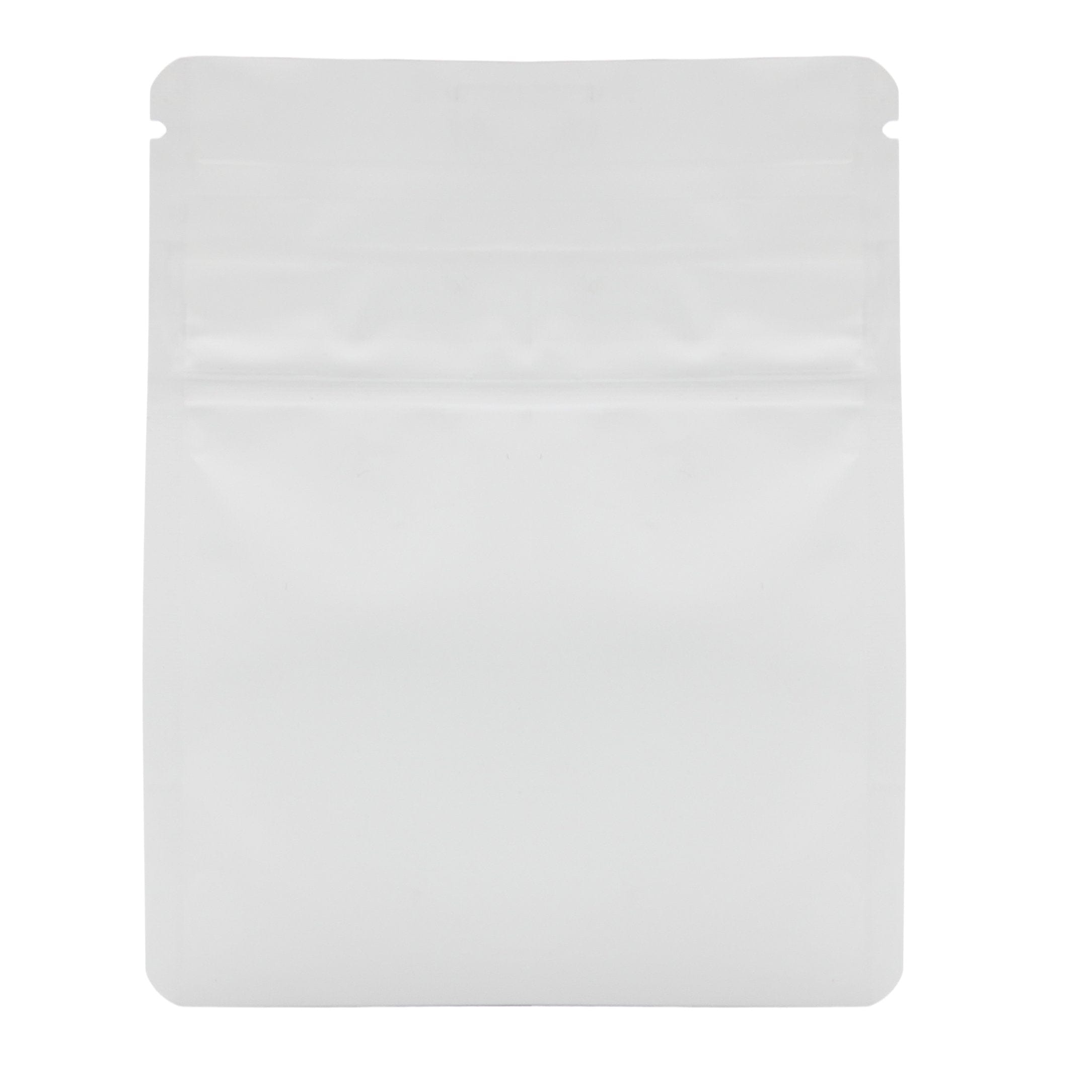 Pack of 50 (Bulk Discount Pricing) / Matte White Bag King Child-Resistant Opaque Wide Mouth Mylar Bag | 1/8 oz