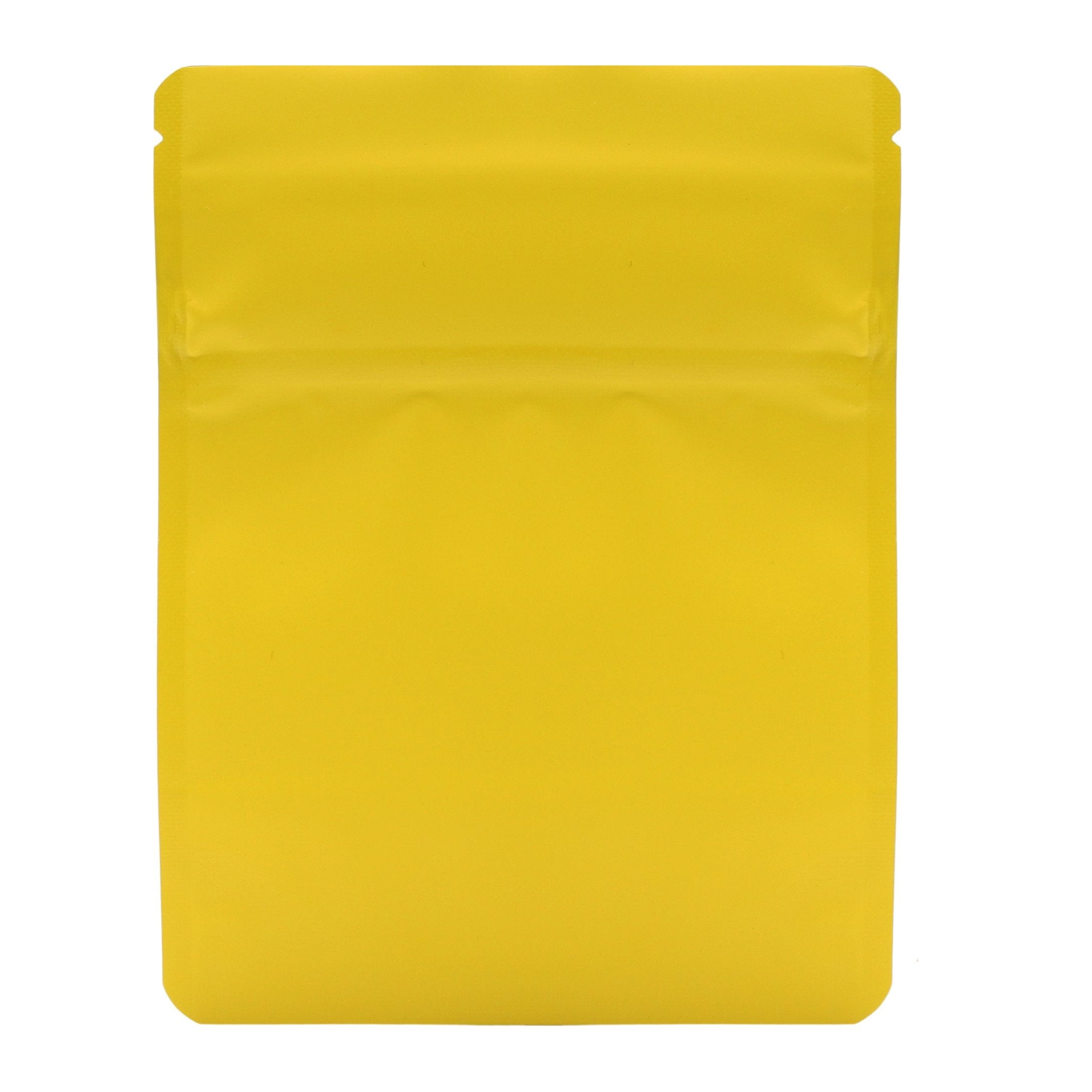 Pack of 50 (Bulk Discount Pricing) / Matte Yellow Bag King Child-Resistant Opaque Wide Mouth Mylar Bag | 1/8 oz