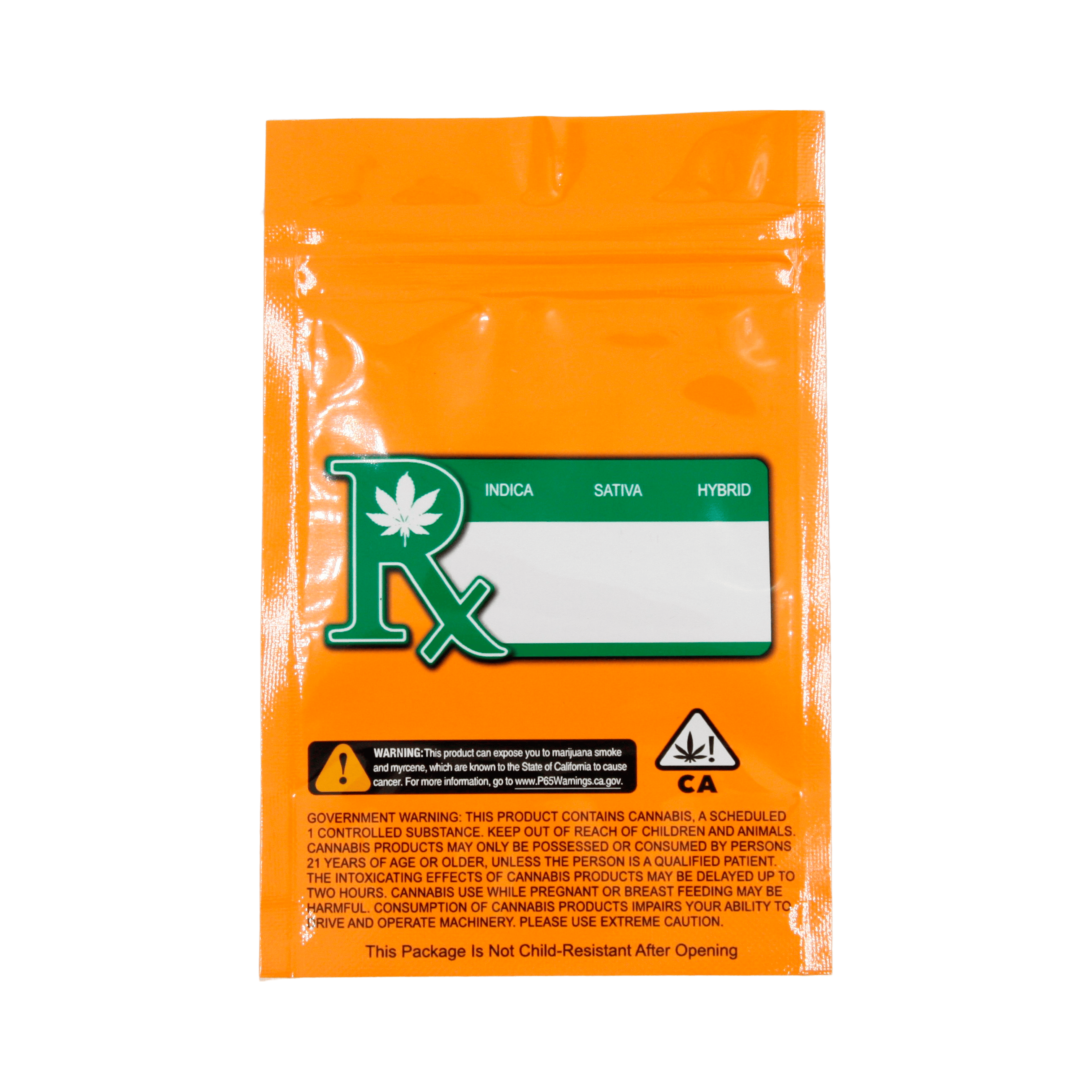Pack of 50 (Bulk Discount Pricing) / Orange / Clear Smell Proof Bag (1/4th oz)