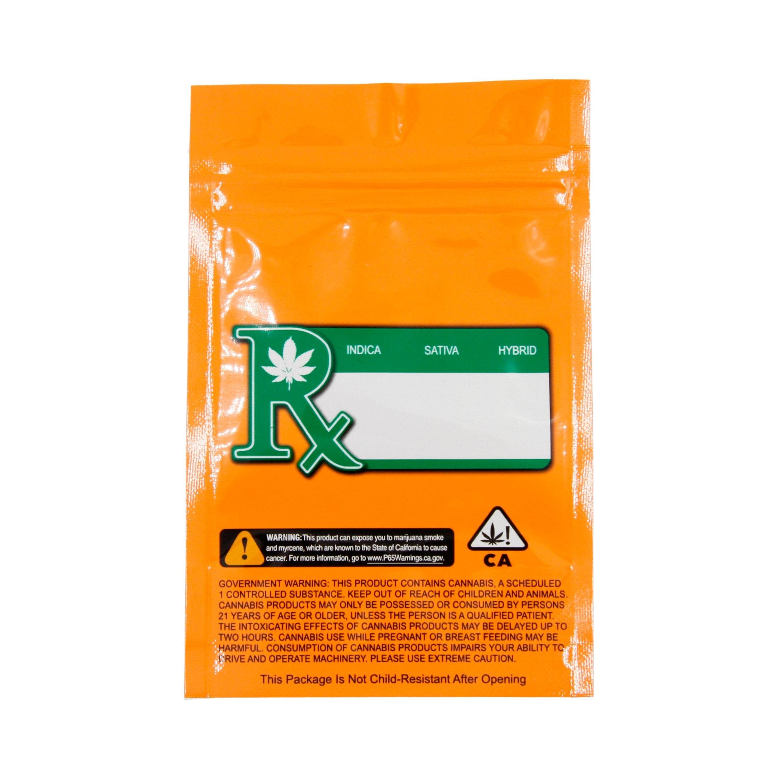 Pack of 50 (Bulk Discount Pricing) / Orange / Clear Smell Proof Bag (1/8th oz)