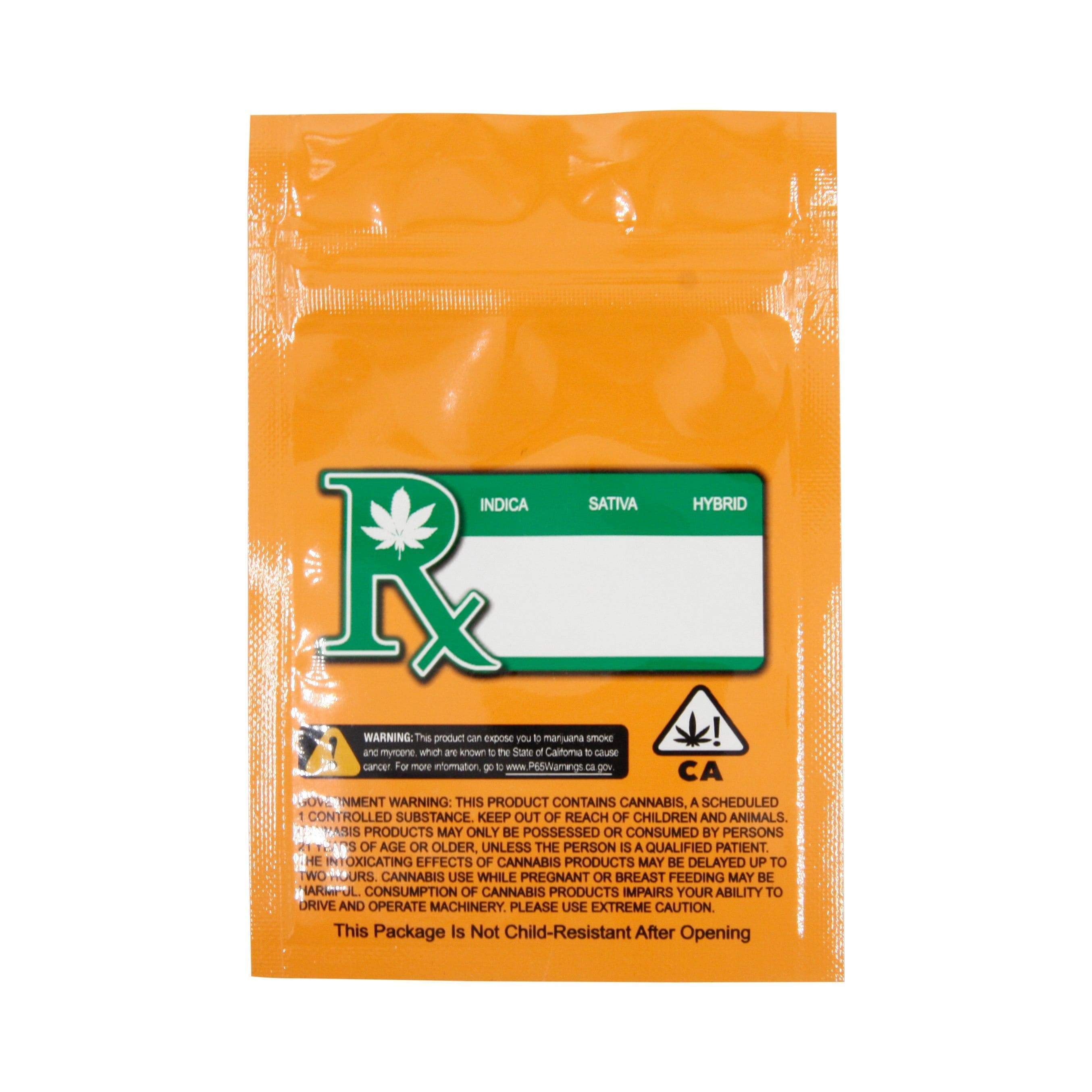Pack of 50 (Bulk Discount Pricing) / Orange / Clear Smell Proof Bag (1 gram)