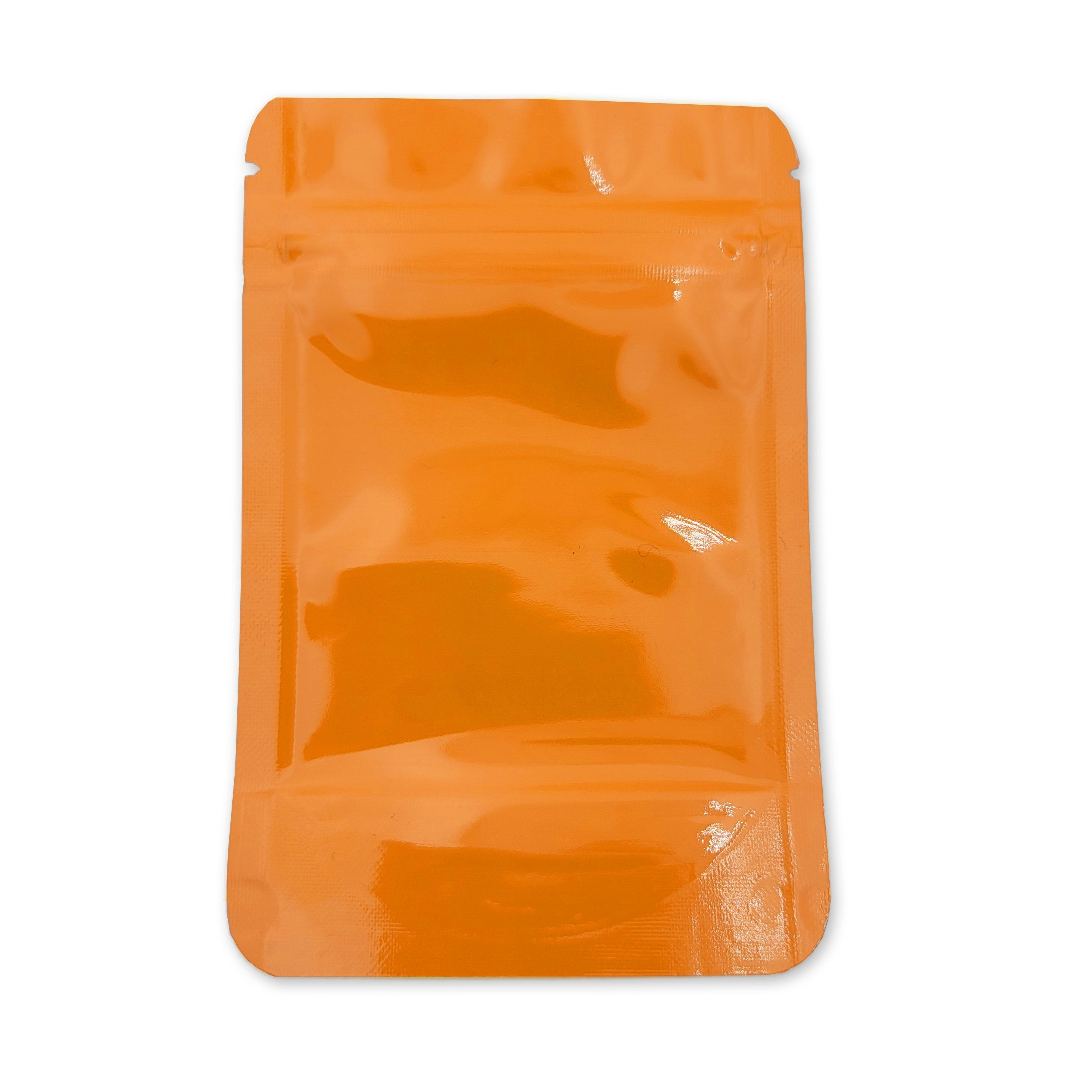Pack of 50 (Bulk Discount Pricing) / Orange Shiny Series Smell Proof Bag (1/8th) 5.0" x 3.3"