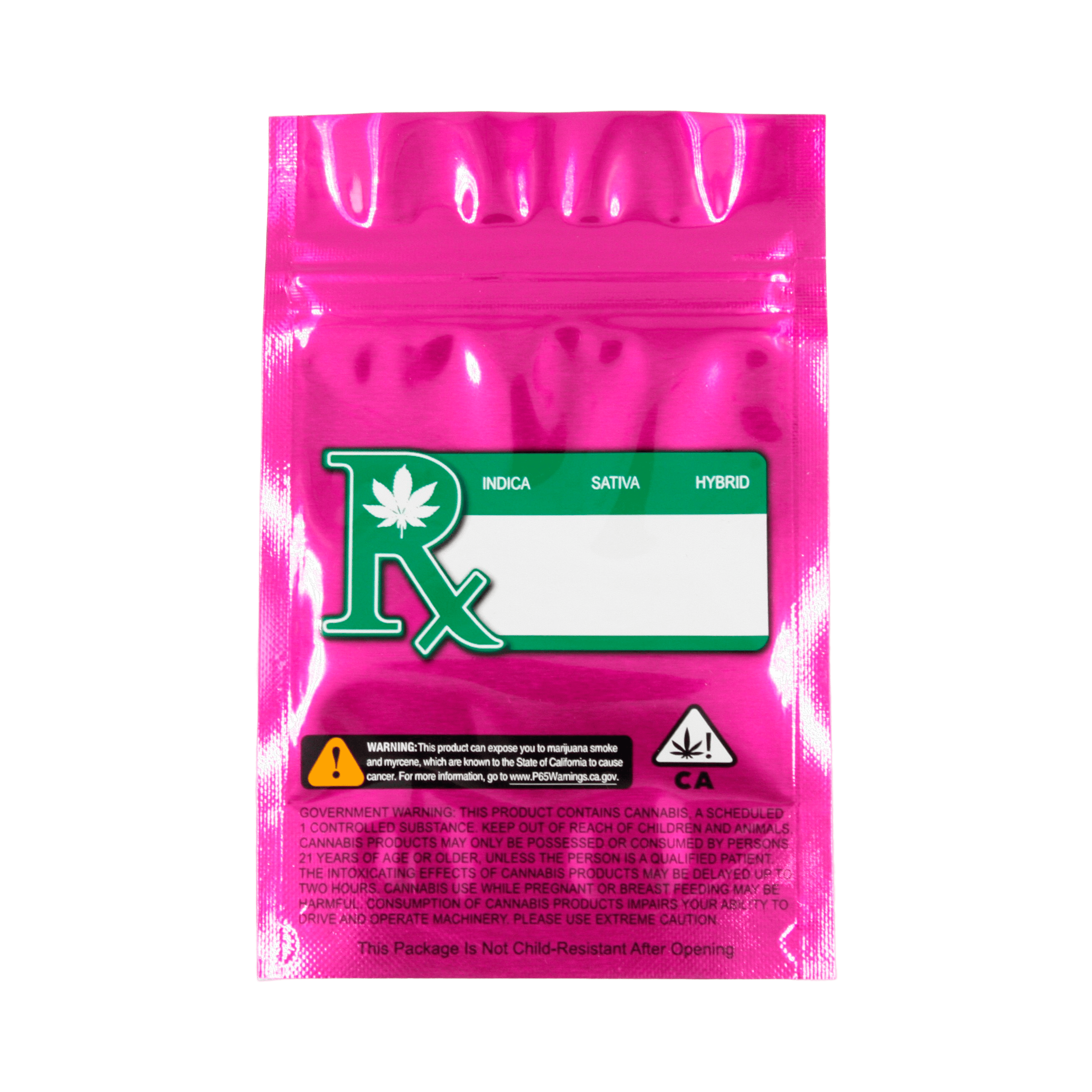 Pack of 50 (Bulk Discount Pricing) / Pink / Clear Smell Proof Bag (1/4th oz)