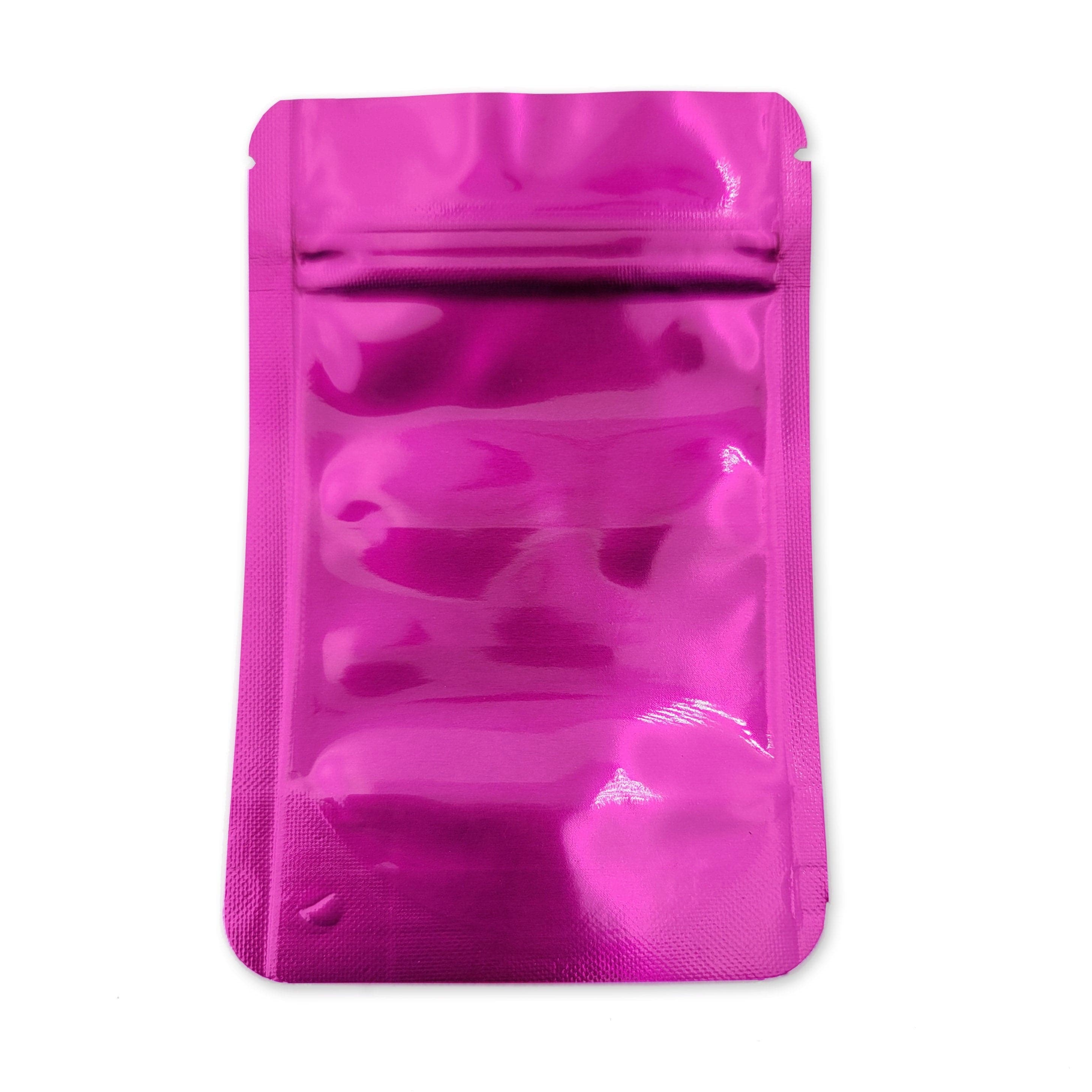 Pack of 50 (Bulk Discount Pricing) / Pink Shiny Series Smell Proof Bag (1/8th) 5.0" x 3.3"