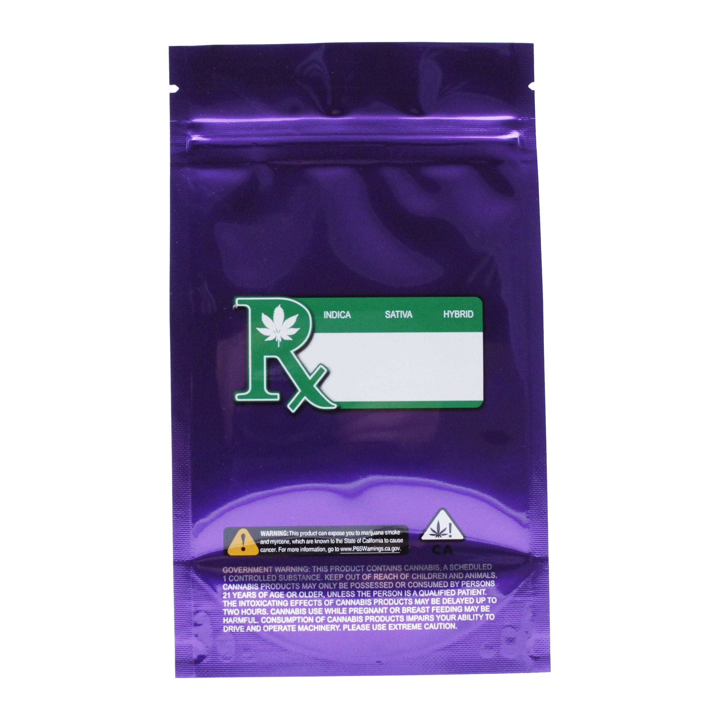 Pack of 50 (Bulk Discount Pricing) / Purple / Clear Smell Proof Bag (1/4th oz)