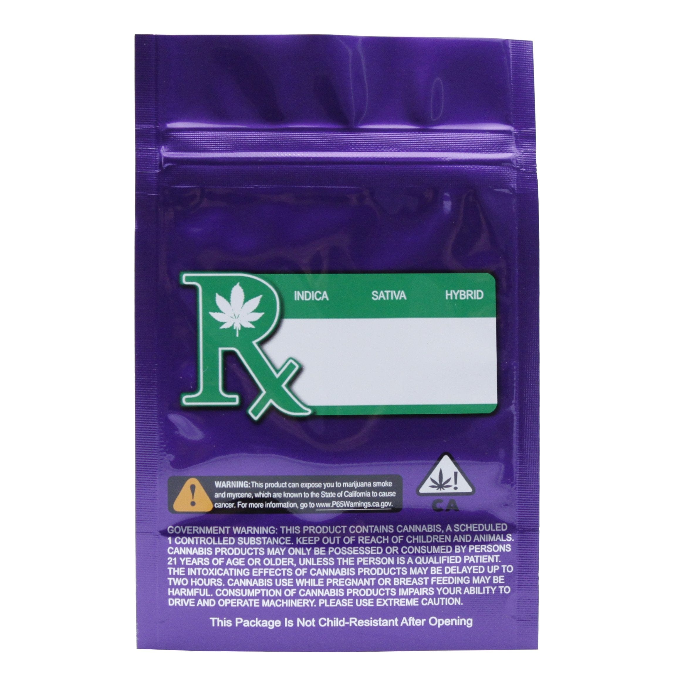 Pack of 50 (Bulk Discount Pricing) / Purple / Clear Smell Proof Bag (1/8th oz)