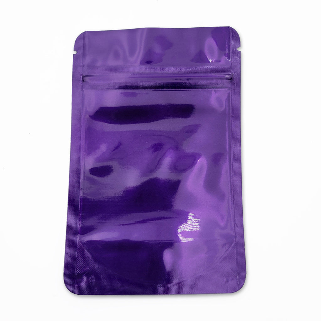 Pack of 50 (Bulk Discount Pricing) / Purple Shiny Series Smell Proof Bag (1/8th) 5.0" x 3.3"