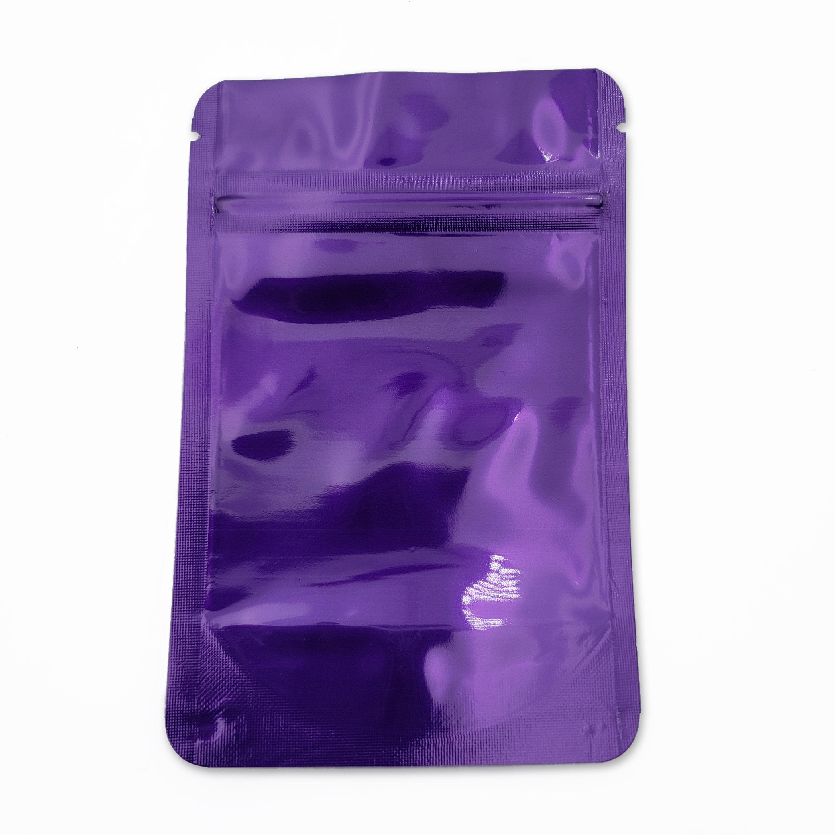 Pack of 50 (Bulk Discount Pricing) / Purple Shiny Series Smell Proof Bag (1/8th) 5.0" x 3.3"