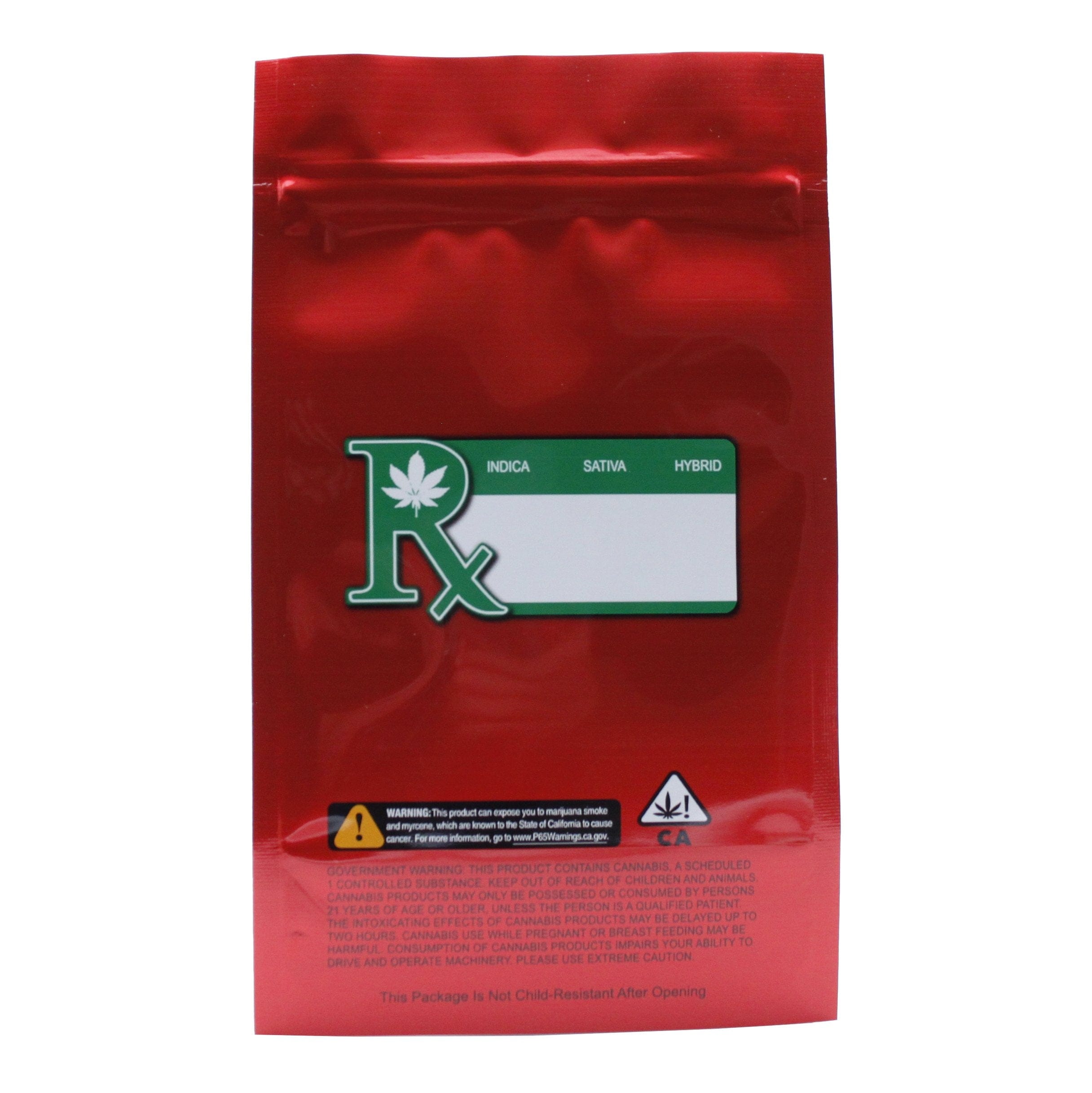 Pack of 50 (Bulk Discount Pricing) / Red / Clear Smell Proof Bag (1/4th oz)