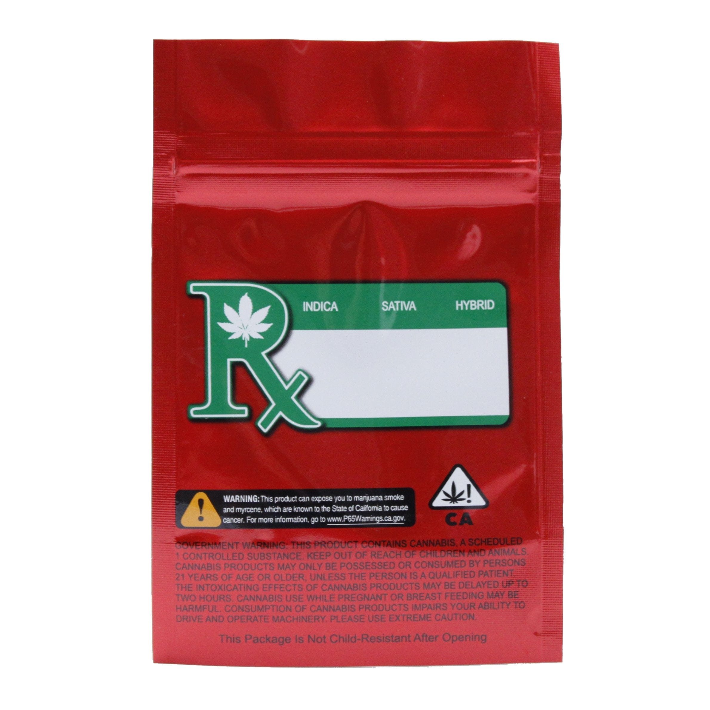 Pack of 50 (Bulk Discount Pricing) / Red / Clear Smell Proof Bag (1/8th oz)