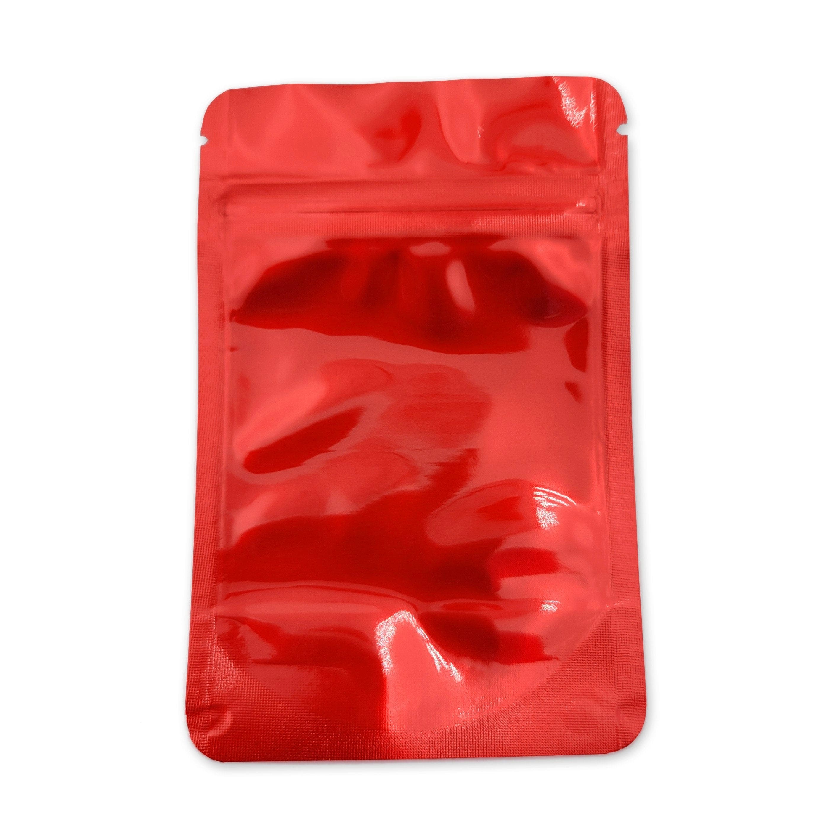 Pack of 50 (Bulk Discount Pricing) / Red Shiny Series Smell Proof Bag (1/8th) 5.0" x 3.3"