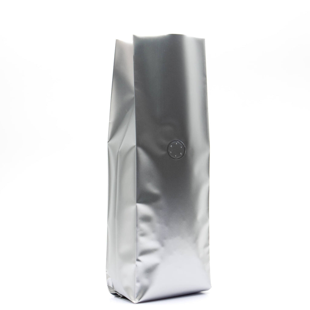 Pack of 50 (Bulk Discount Pricing) / Silver Bag King 1 lb. Coffee Bag Side Gusset with Tin Tie