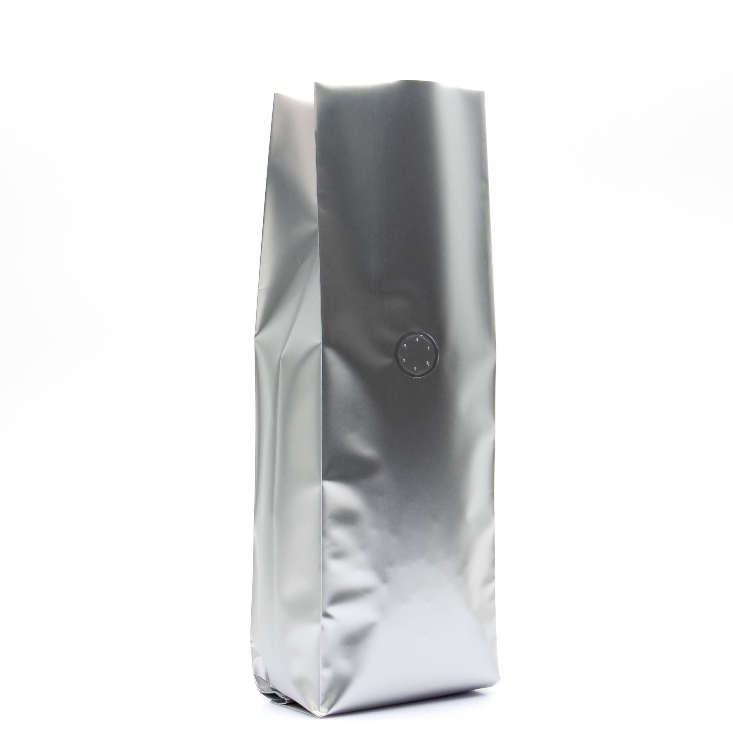 Pack of 50 (Bulk Discount Pricing) / Silver Bag King 1 lb. Coffee Bag Side Gusset with Tin Tie