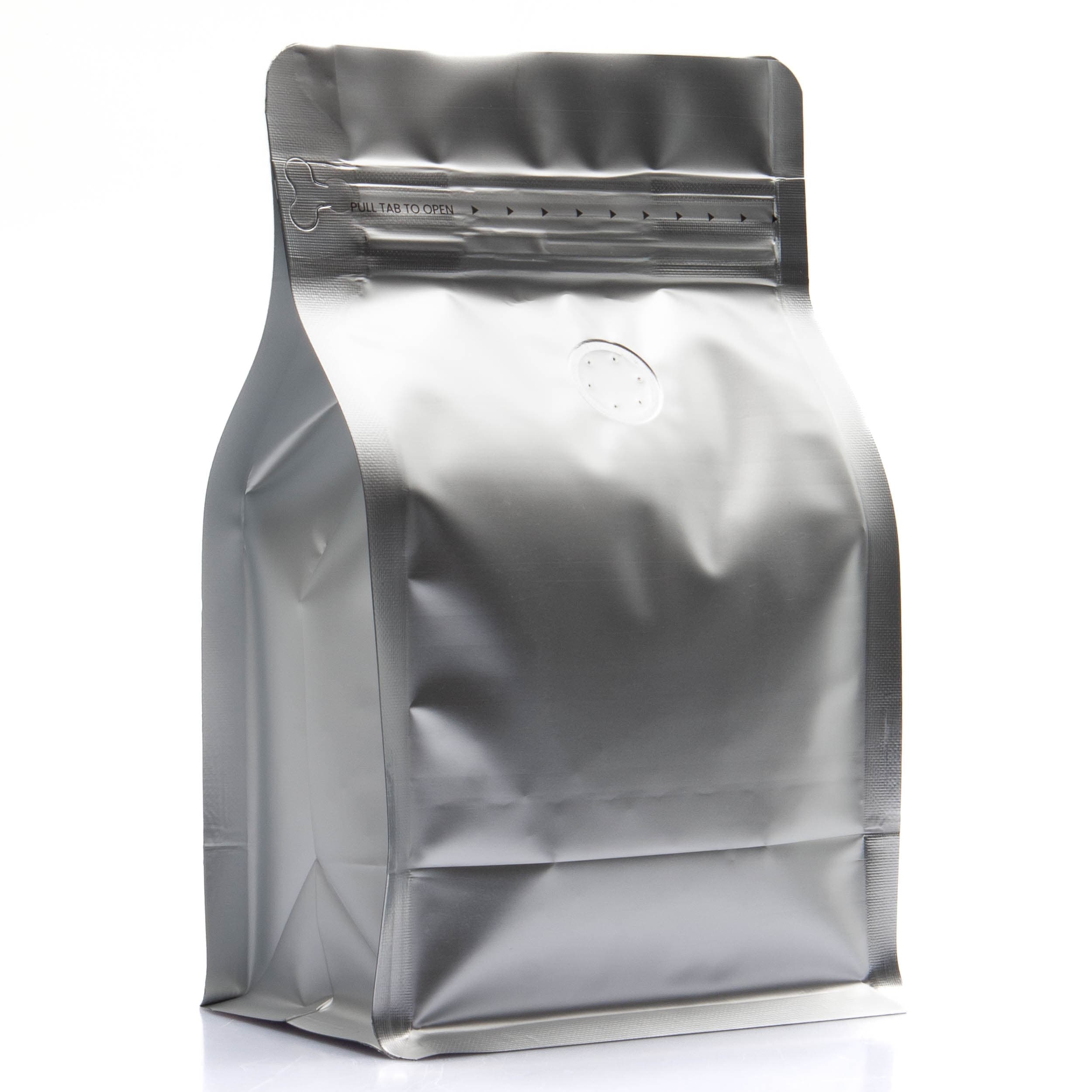 Pack of 50 (Bulk Discount Pricing) / Silver Bag King 12 oz. Block Bottom Coffee Bag with Degassing Valve