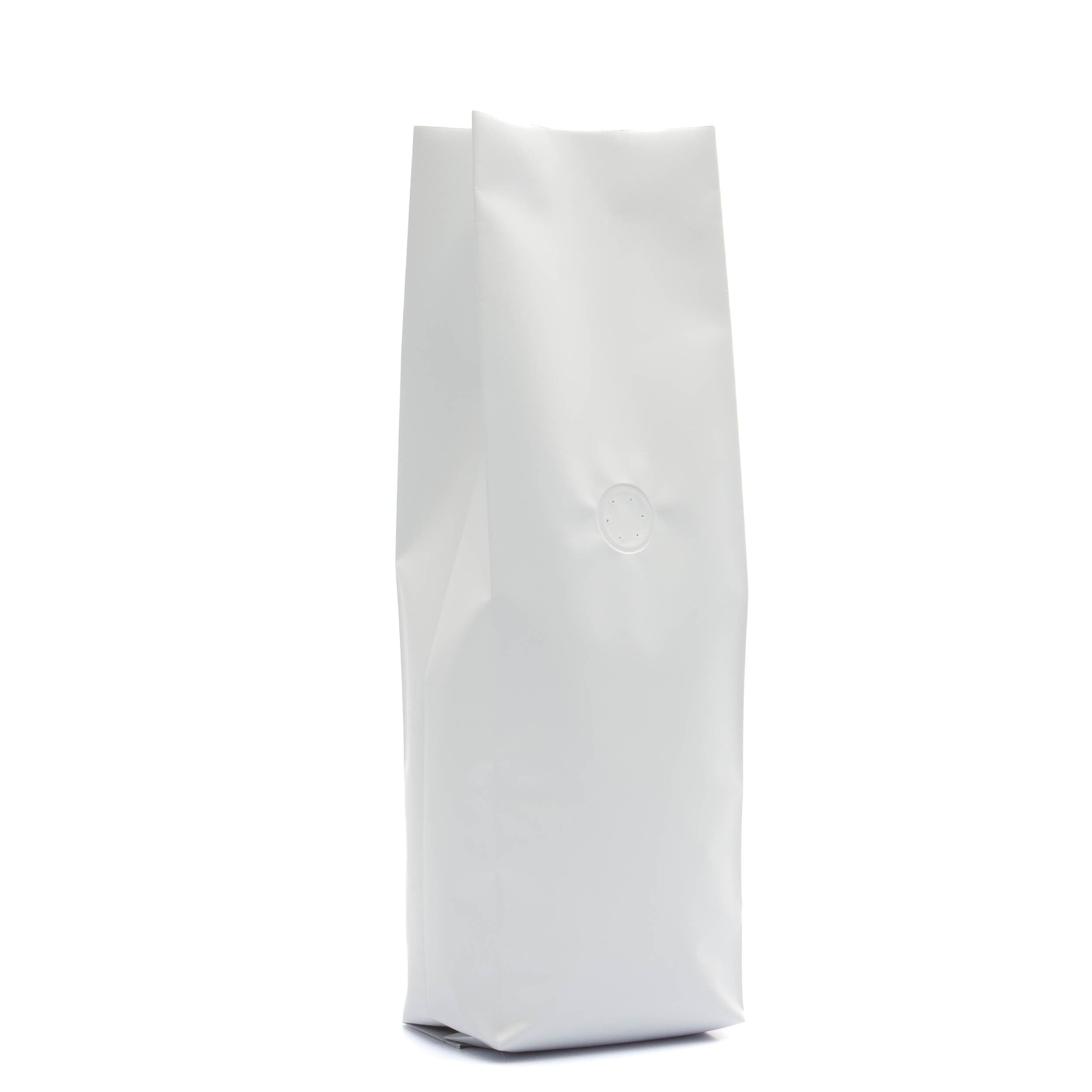 Pack of 50 (Bulk Discount Pricing) / White Bag King 1 lb. Coffee Bag Side Gusset with Tin Tie