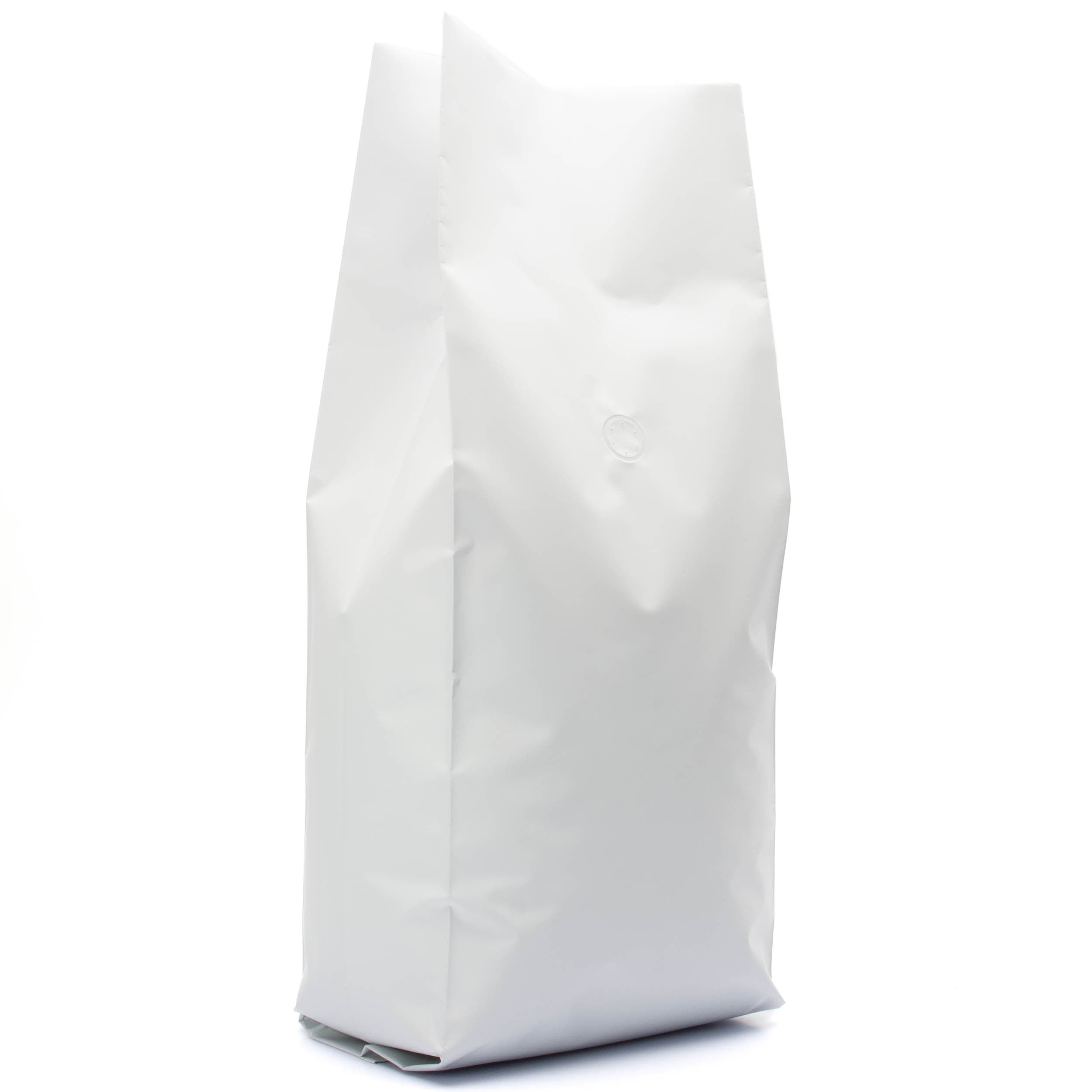 Pack of 50 (Bulk Discount Pricing) / White Bag King 5 lb. Side Gusset Coffee Bag with Degassing Valve