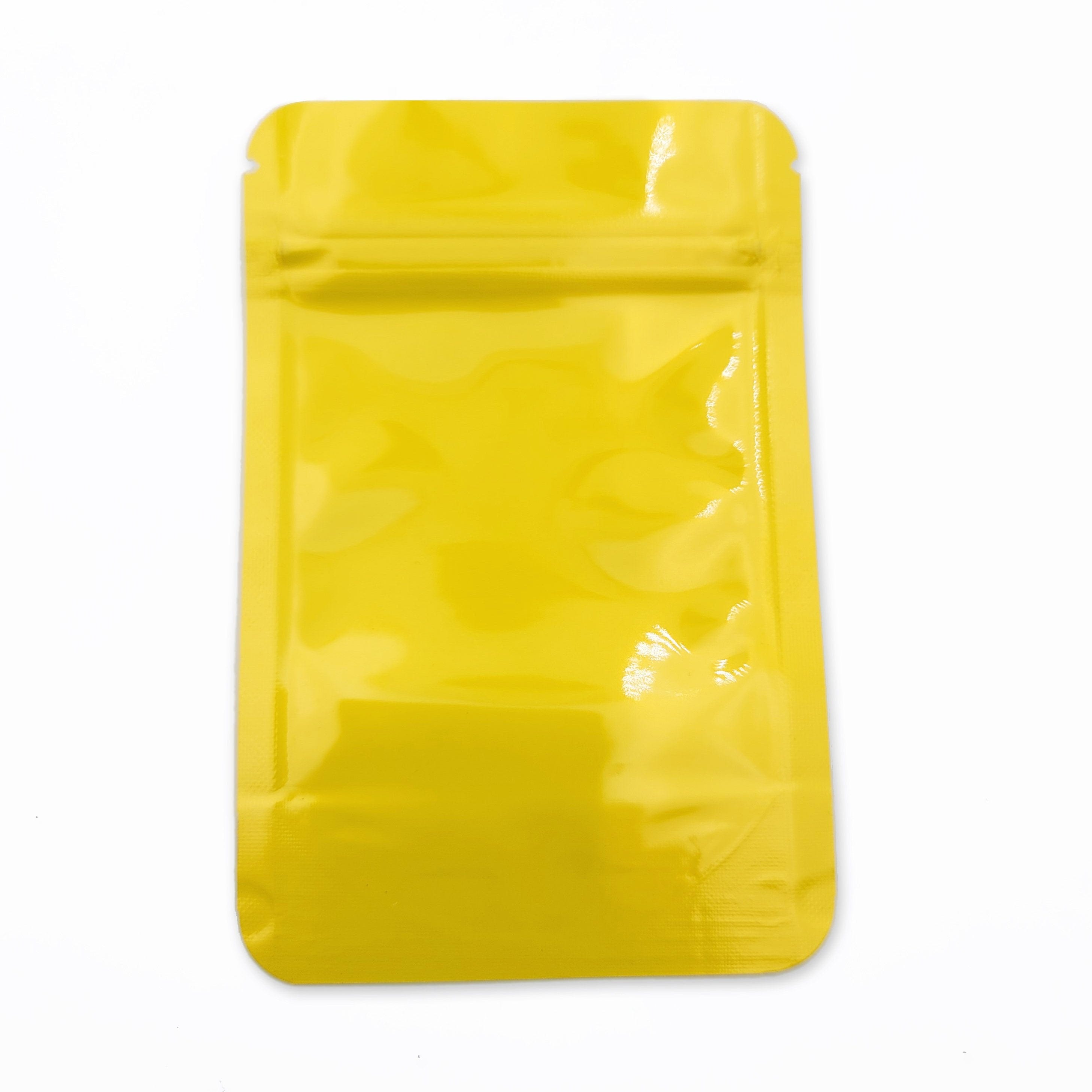 Pack of 50 (Bulk Discount Pricing) / Yellow Shiny Series Smell Proof Bag (1/8th) 5.0