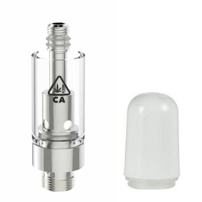 Plastic Bullet White AVD Glass Cartridge (0.5ml, 2.0mm) with CA! warning and Mouthpiece