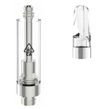 Plastic Flat Clear / Bundle of 100 AVD Glass Cartridge (1.0ml, 2.0mm) with CA! Symbol and Mouthpiece