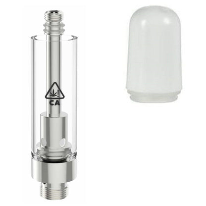 Plastic White Bullet / Bundle of 100 AVD Glass Cartridge (1.0ml, 2.0mm) with CA! Symbol and Mouthpiece