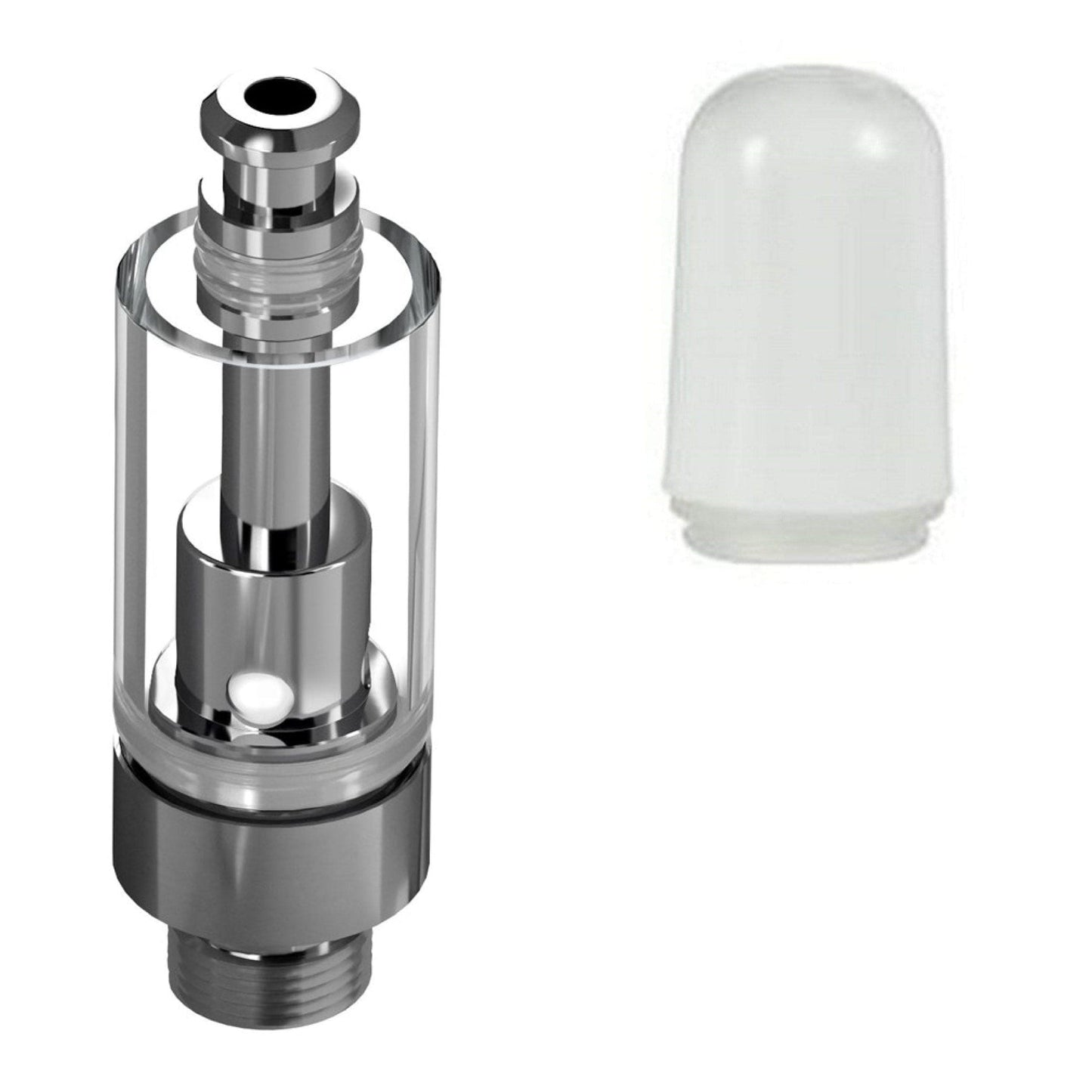 Plastic White Bullet / Bundle of 100 Good Carts Glass Cartridge (0.5ml, 2.0mm) with Mouthpiece