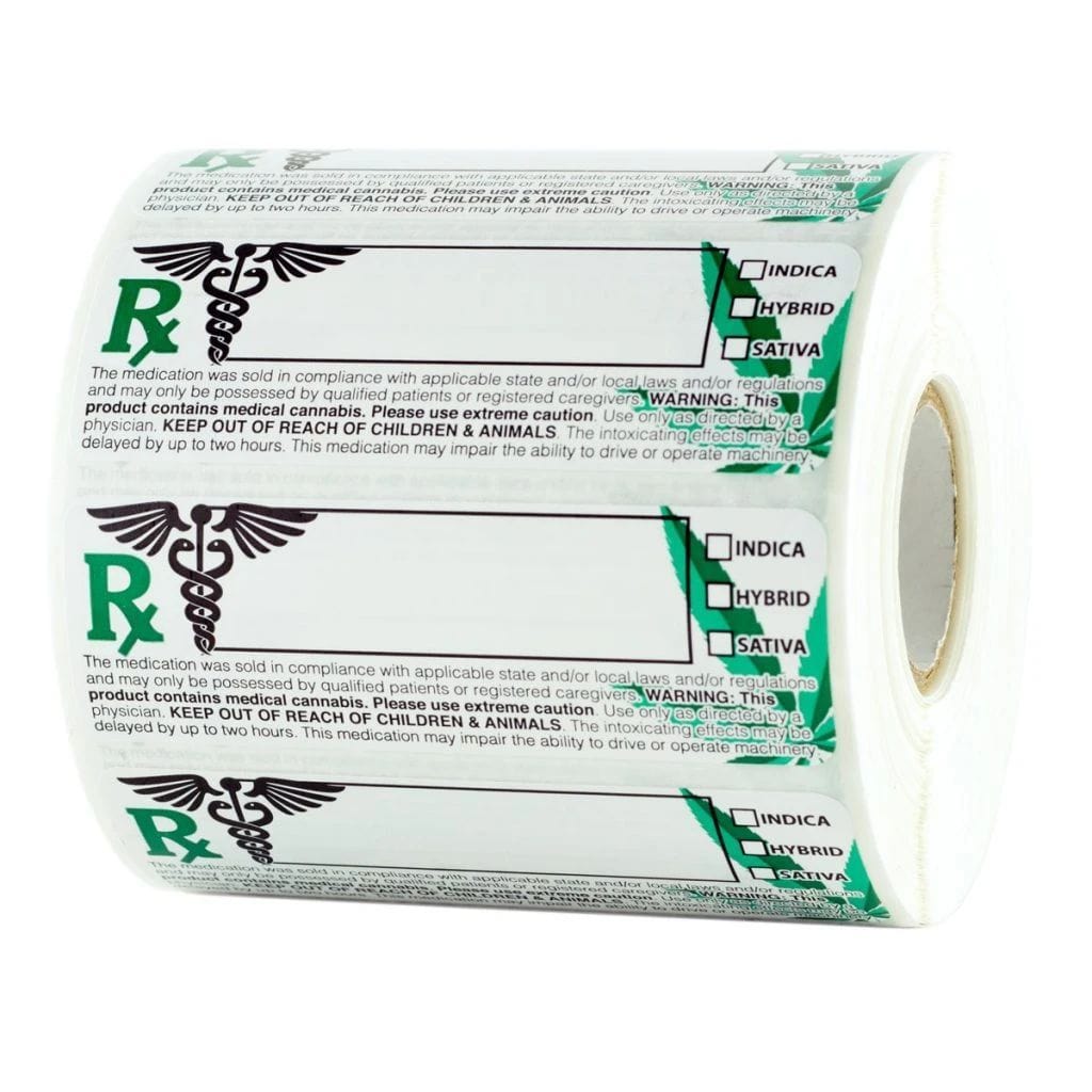 RX Marijuana Strain Warning Labels v2 (Roll of 1,000)