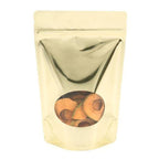 Shimmer Gold Stand Up Zipper Bag with Clear Oval Window - Metalized (1 Ounce)