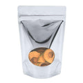 Shiny Silver Stand Up Zipper Bag with Clear Oval Window - Metalized (1 Ounce)