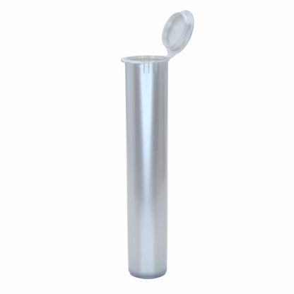 Silver Premium Squeeze Top Child Resistant Pre-Roll Tube | 98 mm