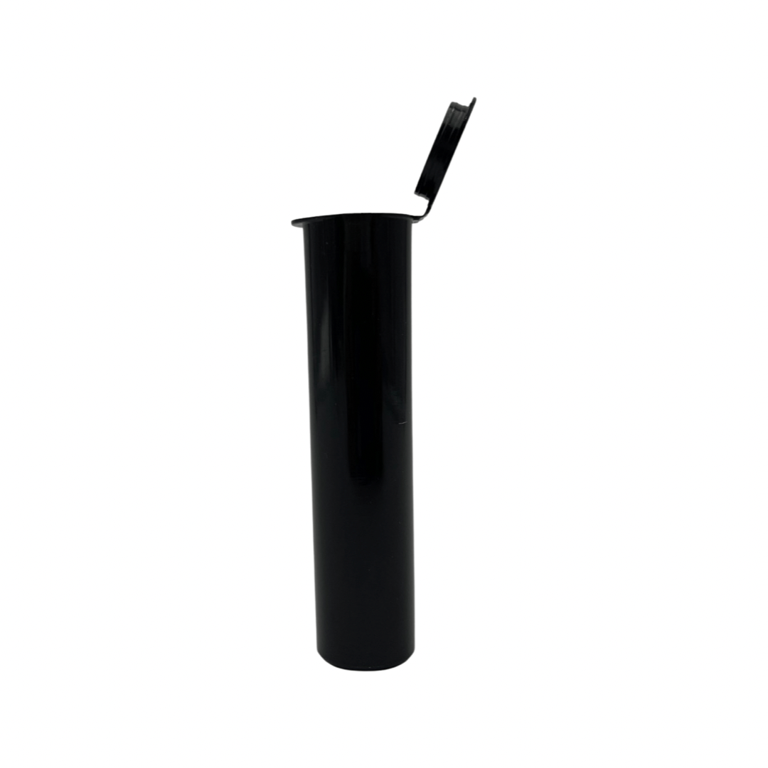 Single Unit (Less Than Box Qty) / Black Premium Squeeze Top Child Resistant Pre-Roll Tube | 80 mm
