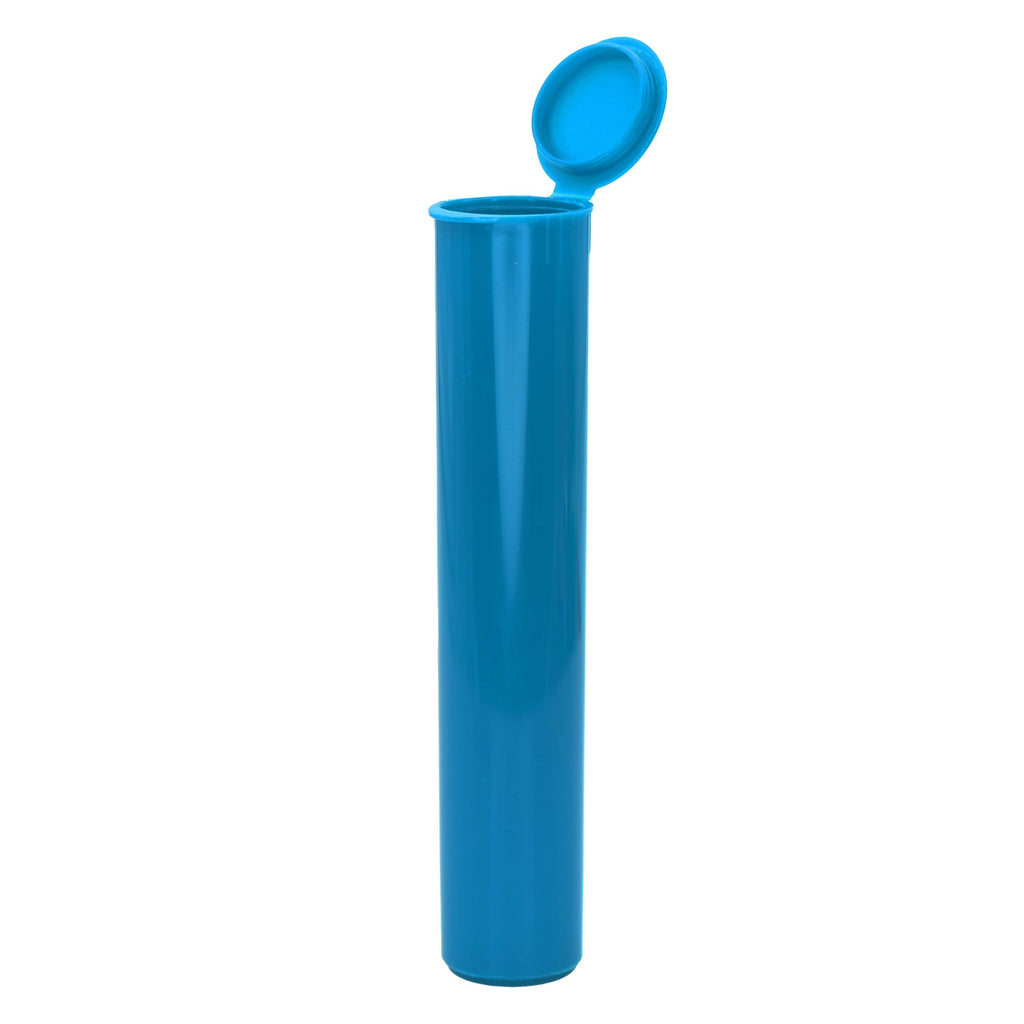 Single Unit (Less Than Box Qty) / Cyan Premium Squeeze Top Child Resistant Pre-Roll Tube | 98 mm