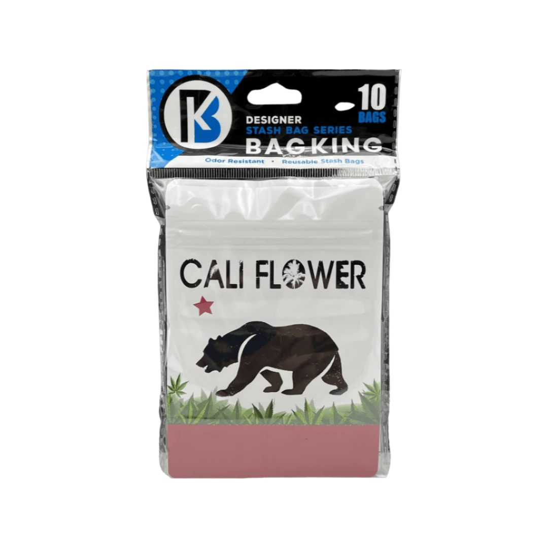 Single Unit (Less Than Box Qty) / Default Title 10-Pack Cali Flower Smell Proof Mylar Bag | 1/8th ounce to 1/4th ounce