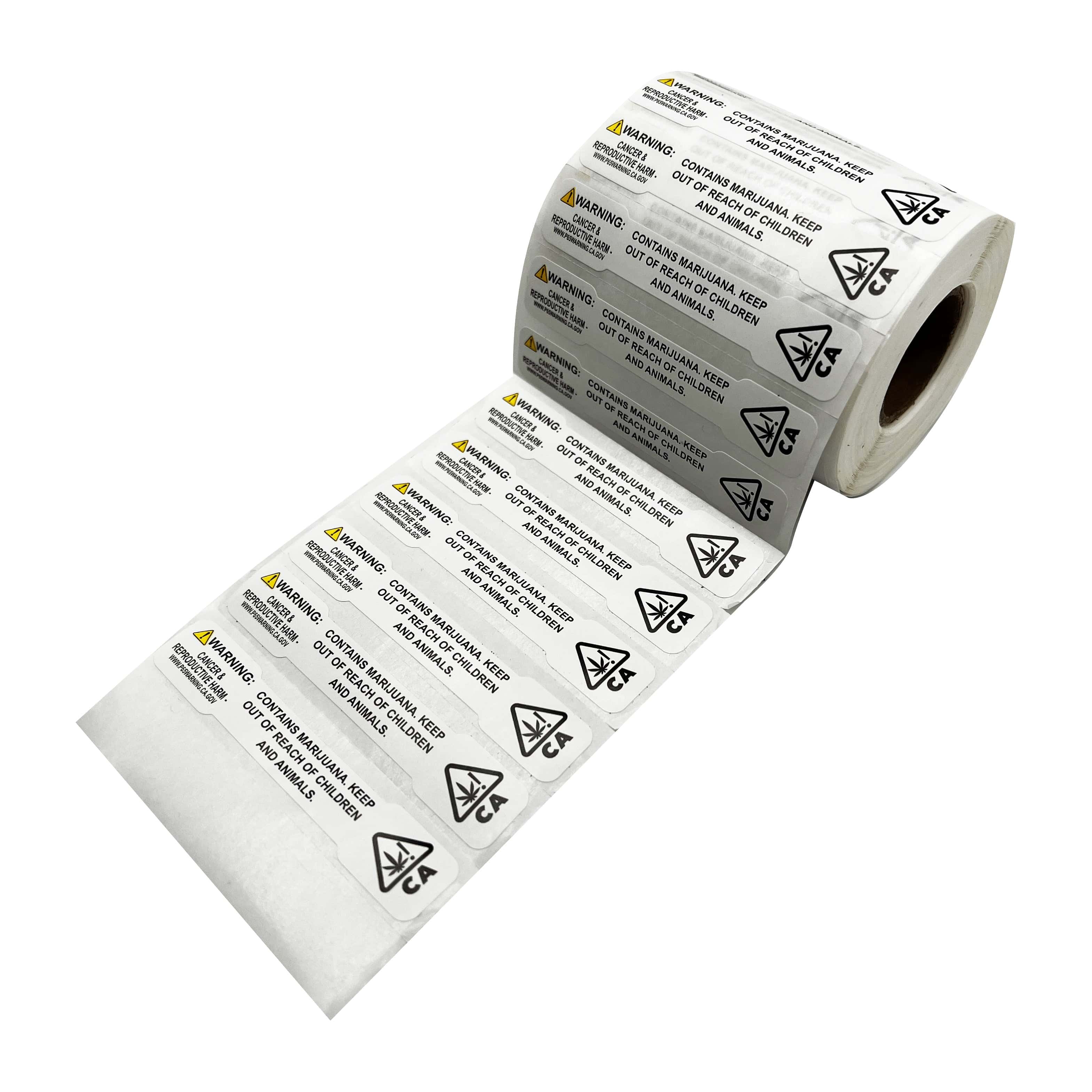 Single Unit (Less Than Box Qty) / Default Title California PROP 65 Tamper Evident Universal THC ! Marijuana Symbol Labels