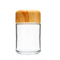 Single Unit (Less Than Box Qty) / Faux Wood V3 5 oz. Round Reserve Jar with Matching Cap